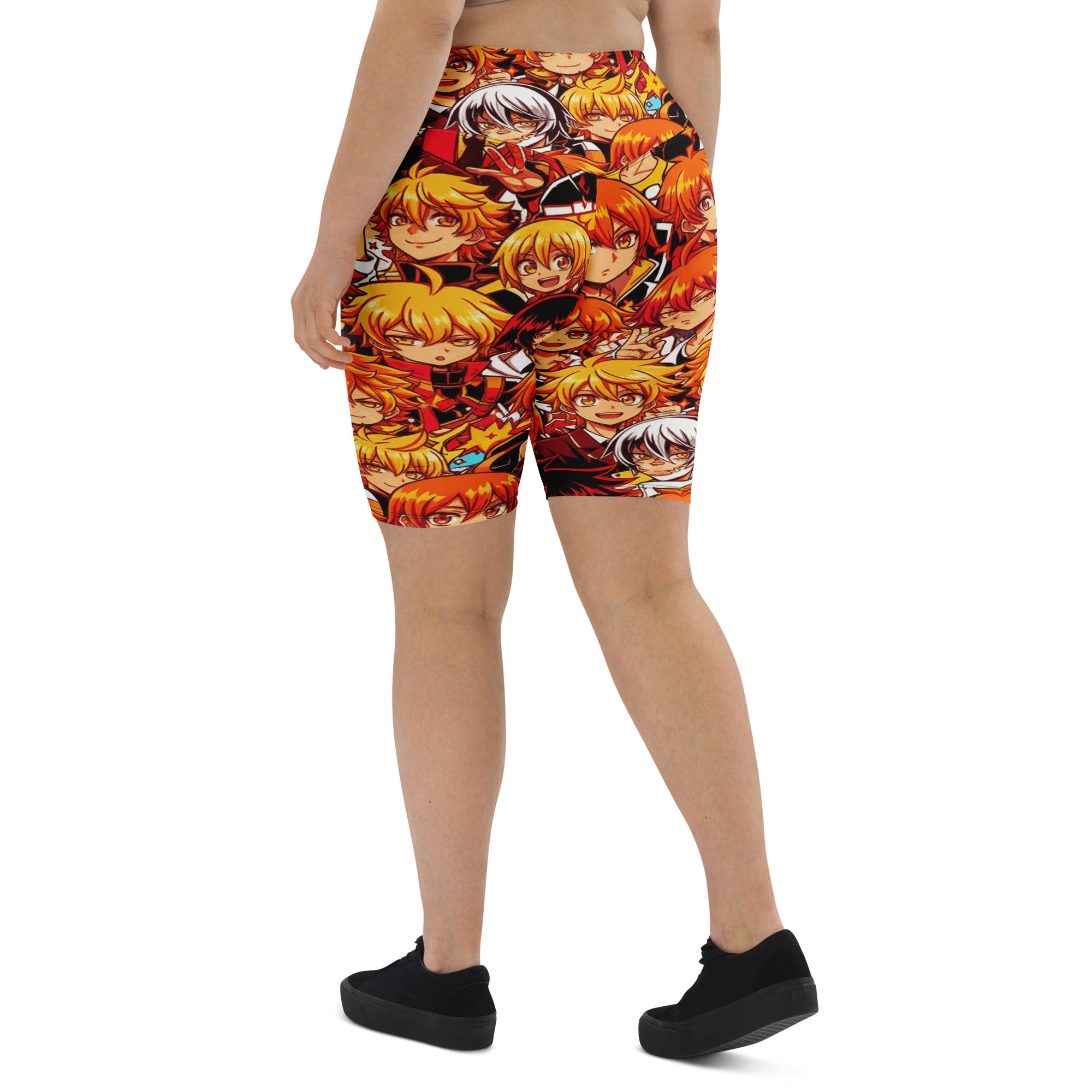 Anime Collage Fire Spirit Bike Shorts | GearBunch