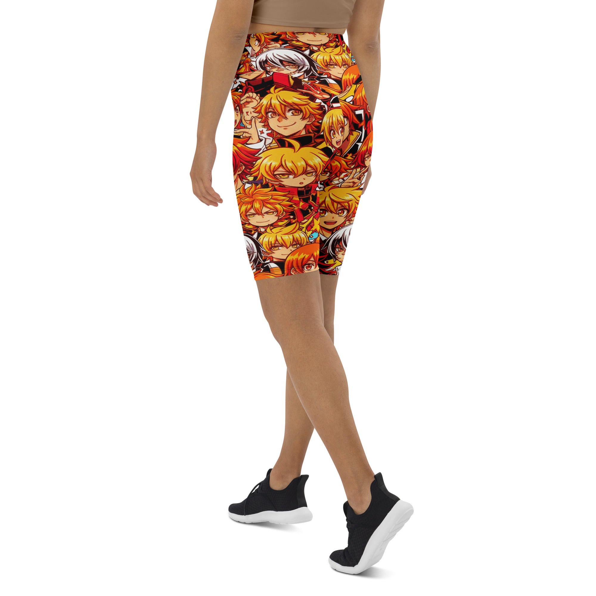 Anime Collage Fire Spirit Bike Shorts | GearBunch