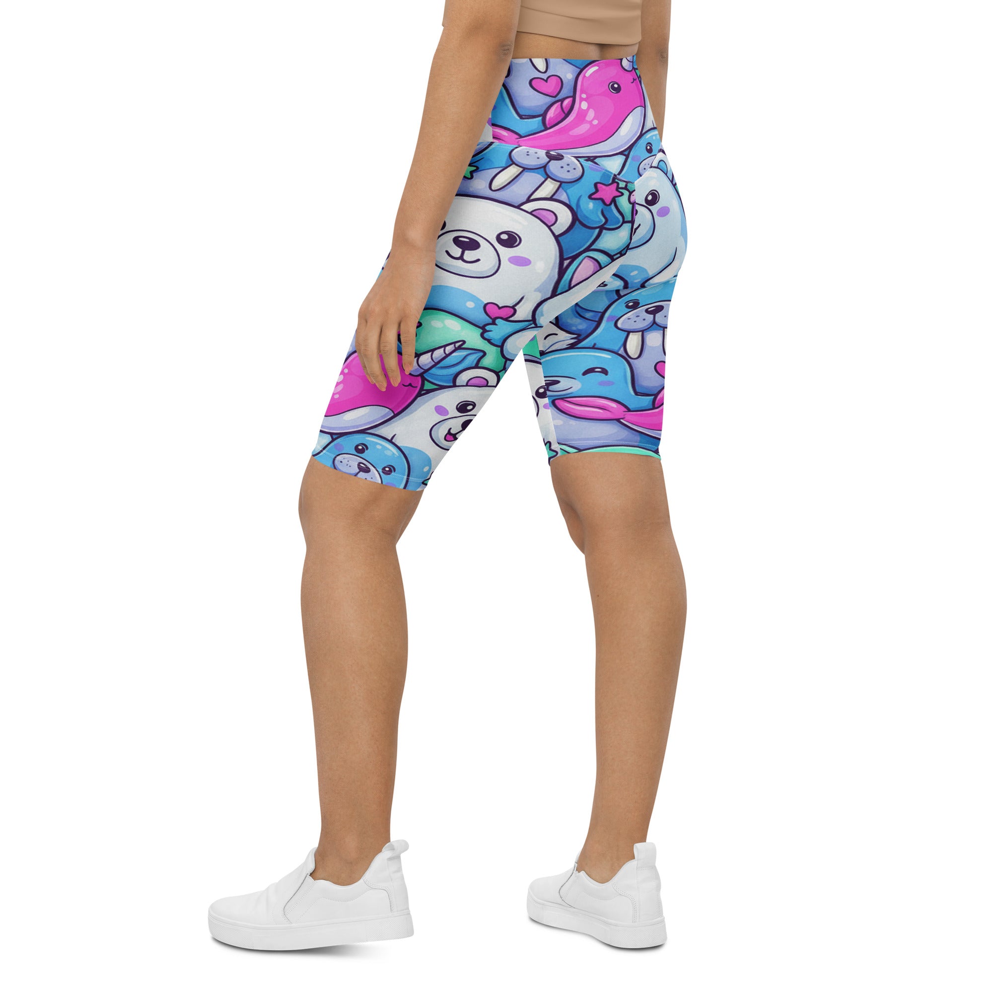 Vibrant Arctic Friends Bike Shorts | GearBunch