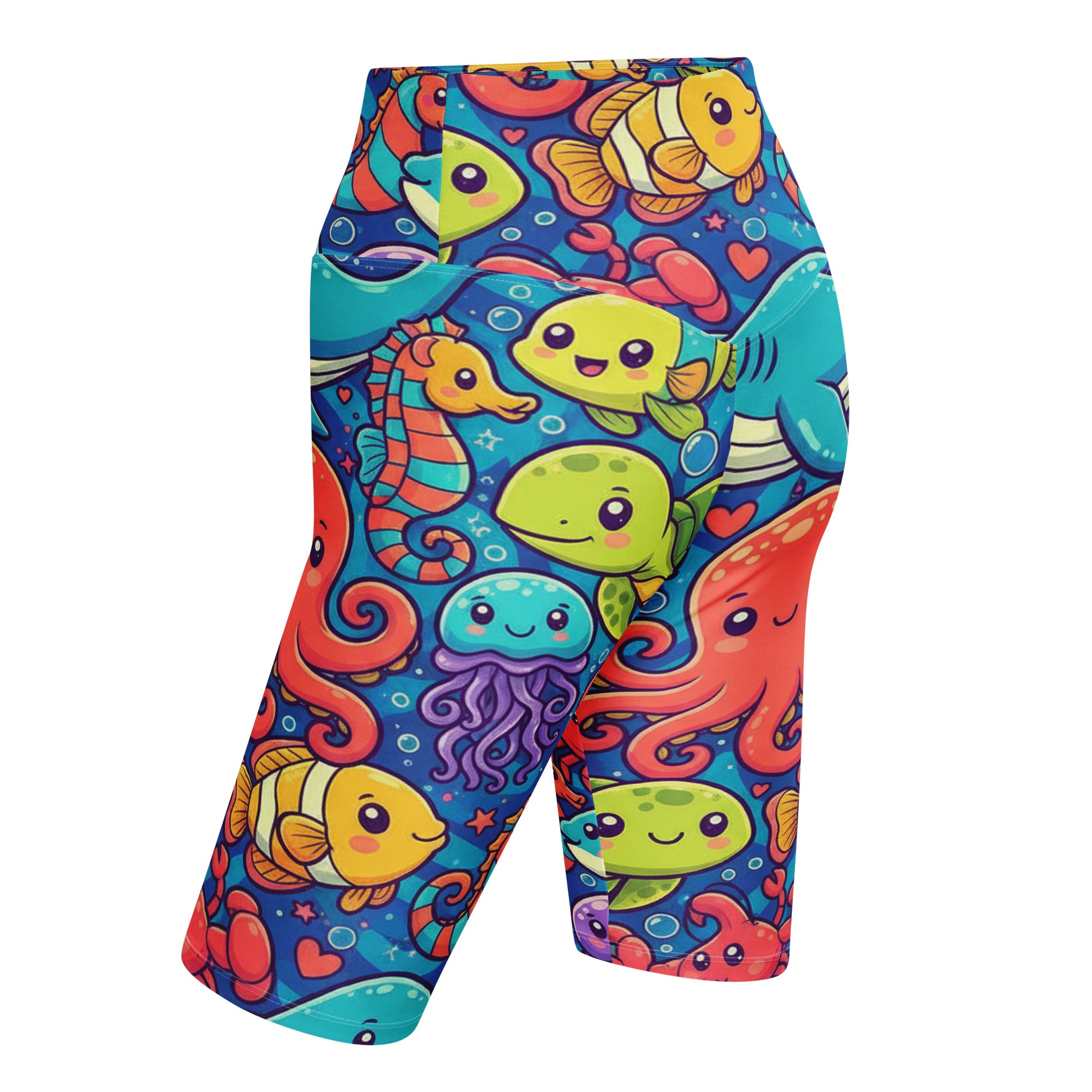 Vibrant Under the Sea Bike Shorts | GearBunch