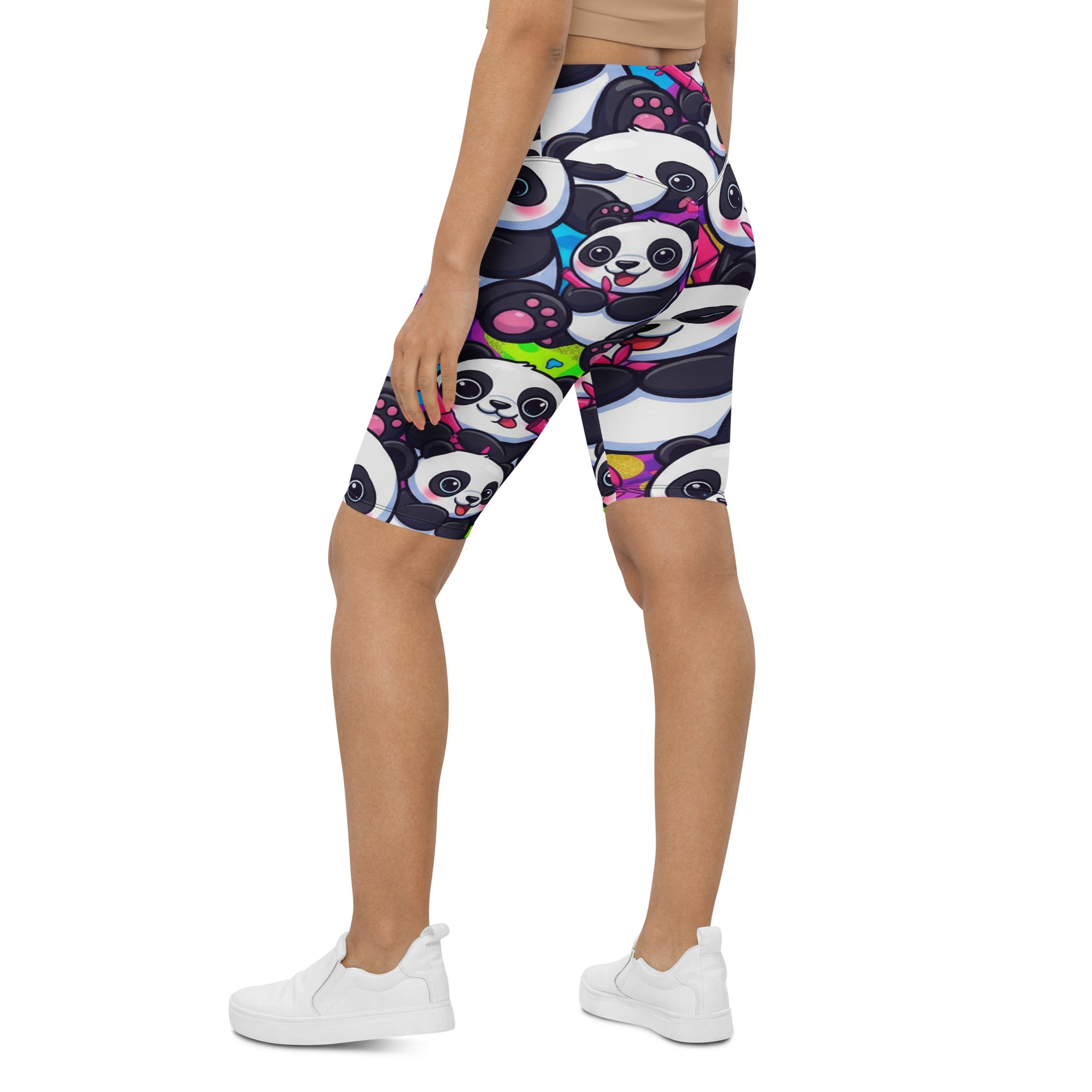 Vibrant Panda Party Bike Shorts | GearBunch