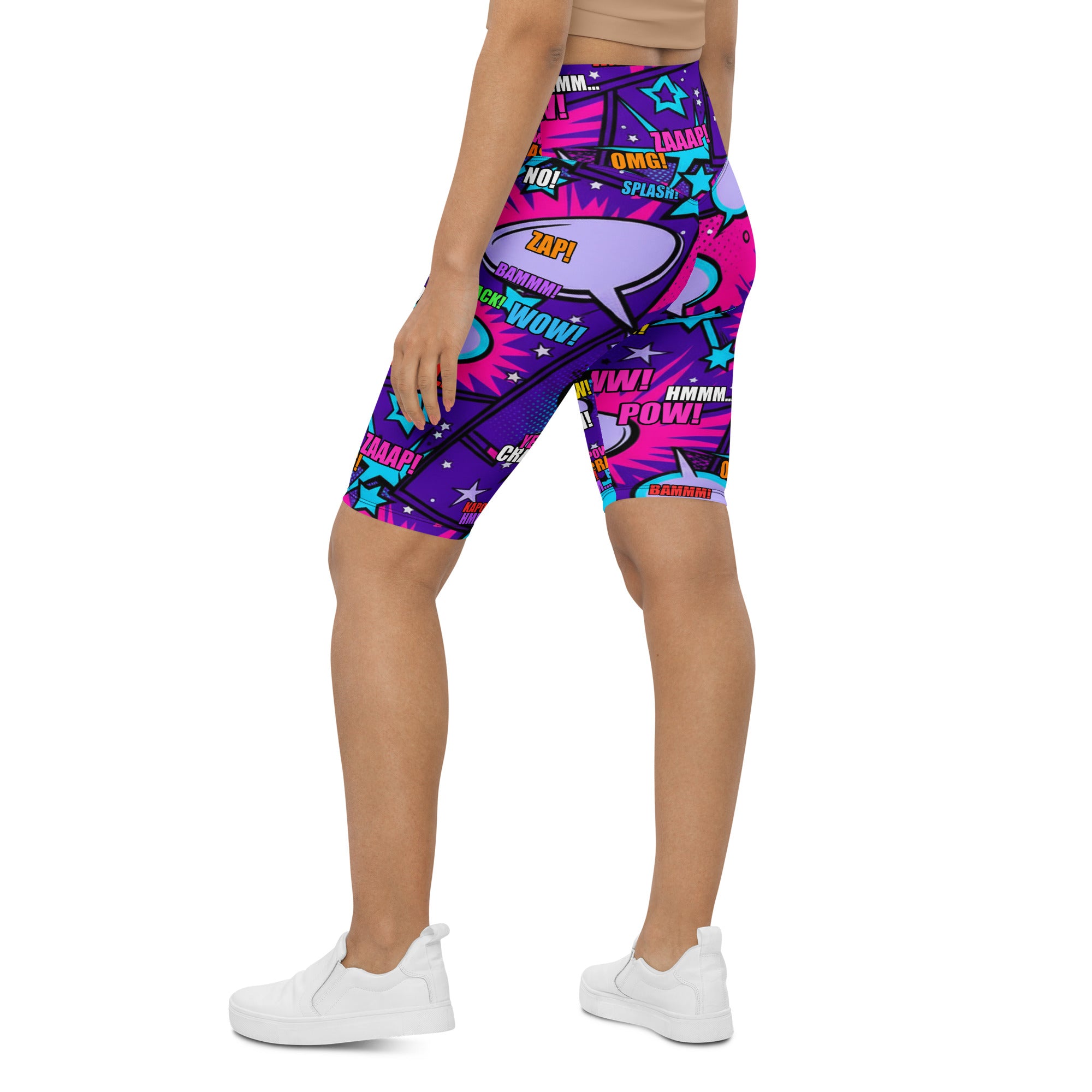 Comic Pop Galaxy Purple Bike Shorts | GearBunch