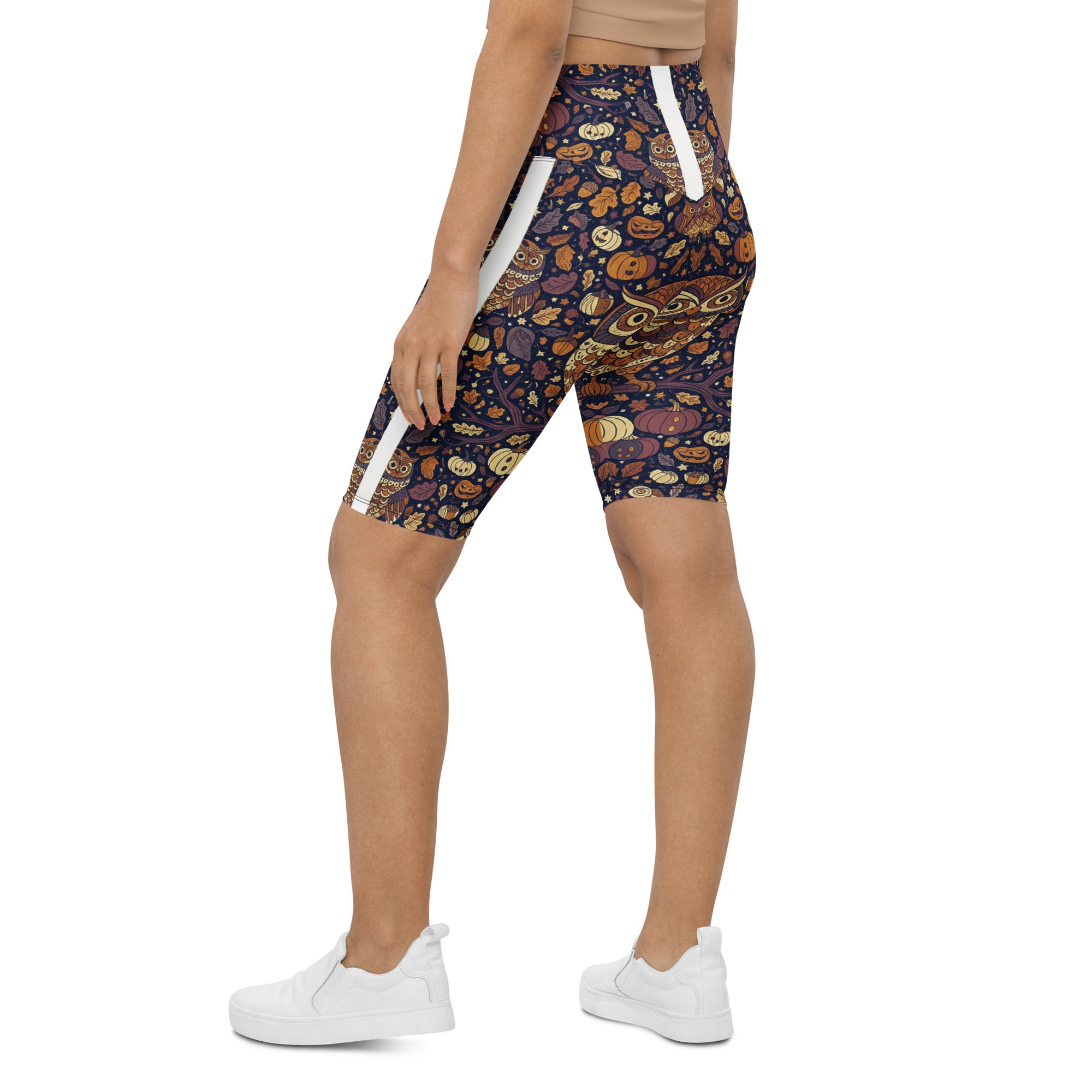 All Hallows Eve Owl Bike Shorts | GearBunch