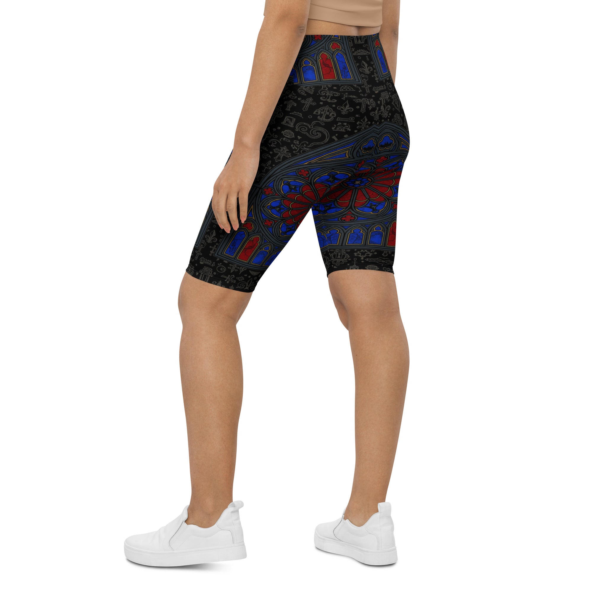 Gothic Cathedral Stained Glass Bike Shorts | GearBunch