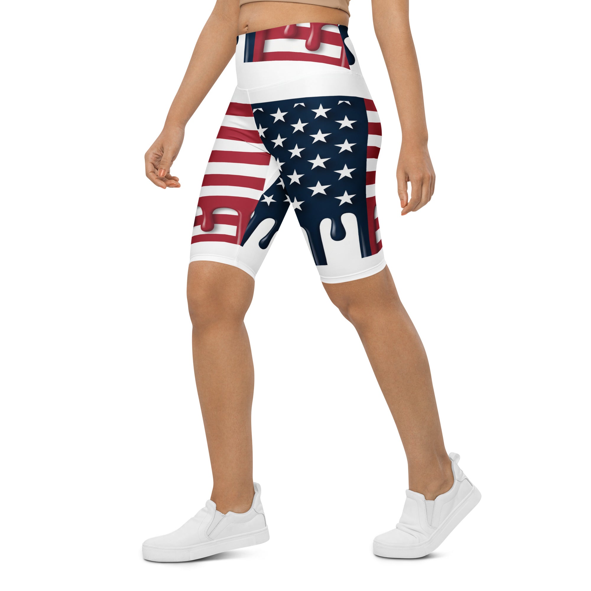 Stars and Stripes Drip Bike Shorts | GearBunch