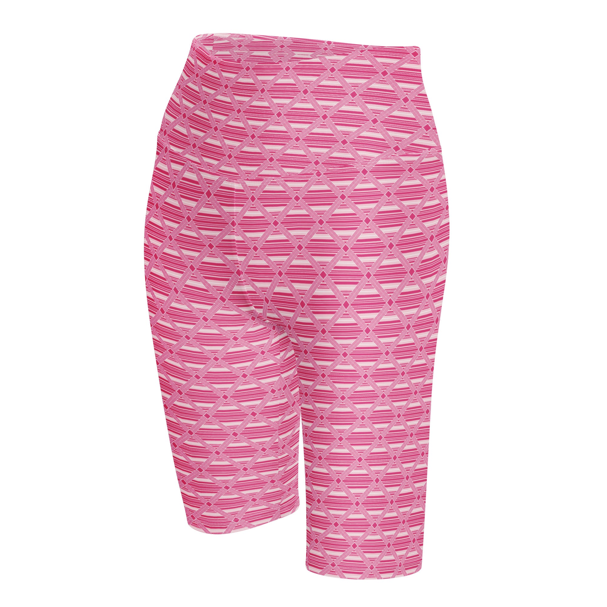 Pink Preppy Stripes Bike Shorts | GearBunch