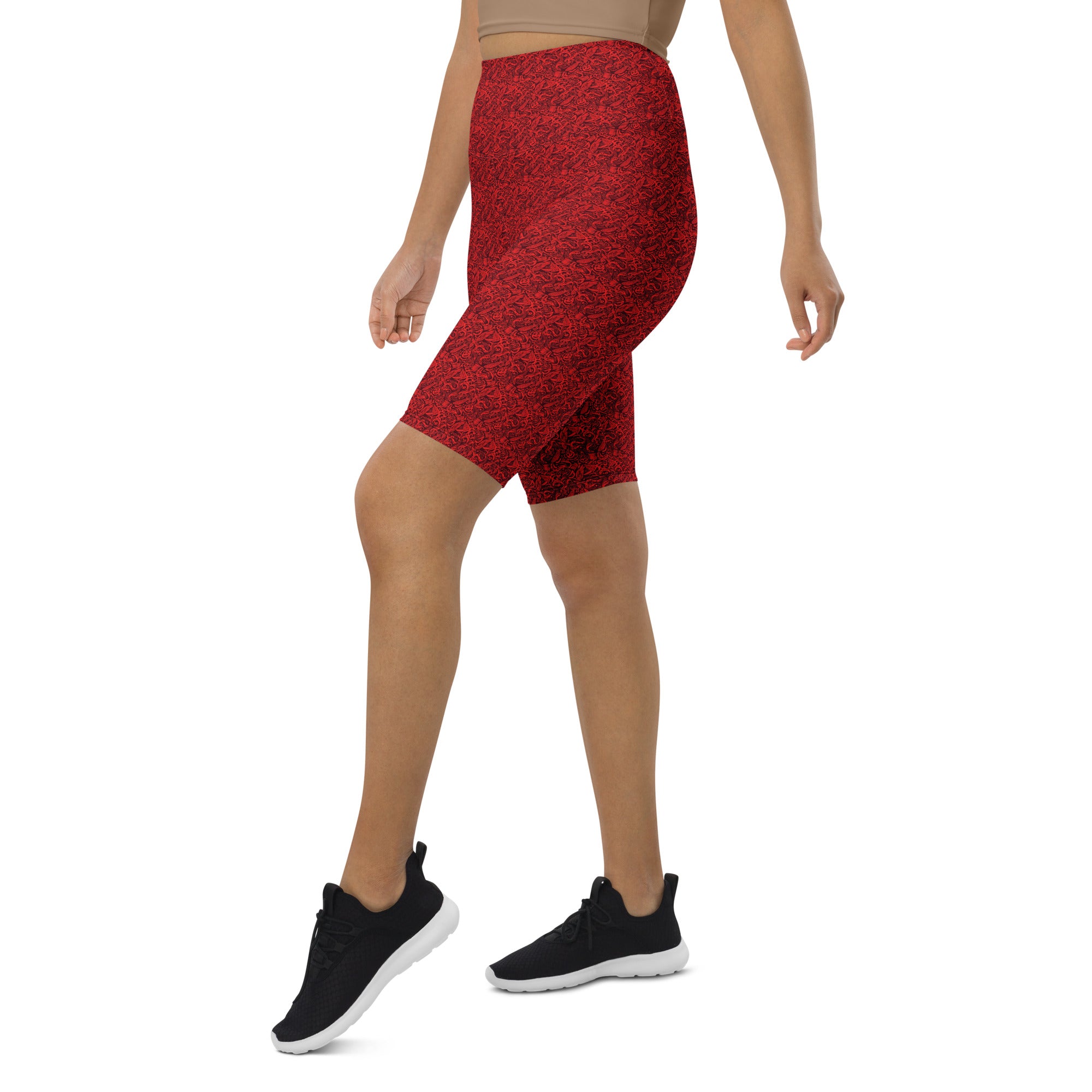 Red Snake Bird Divination Bike Shorts | GearBunch