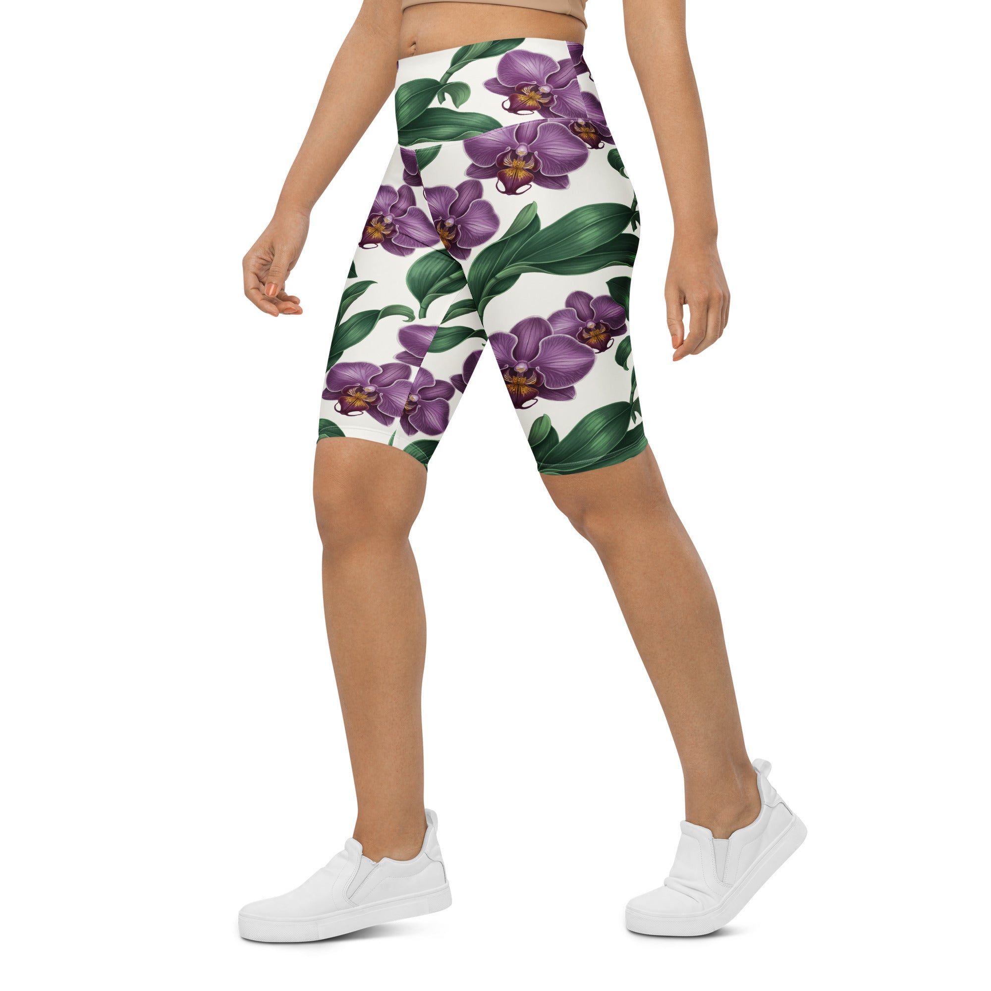 Vintage Orchid Botanical Bike Shorts | GearBunch