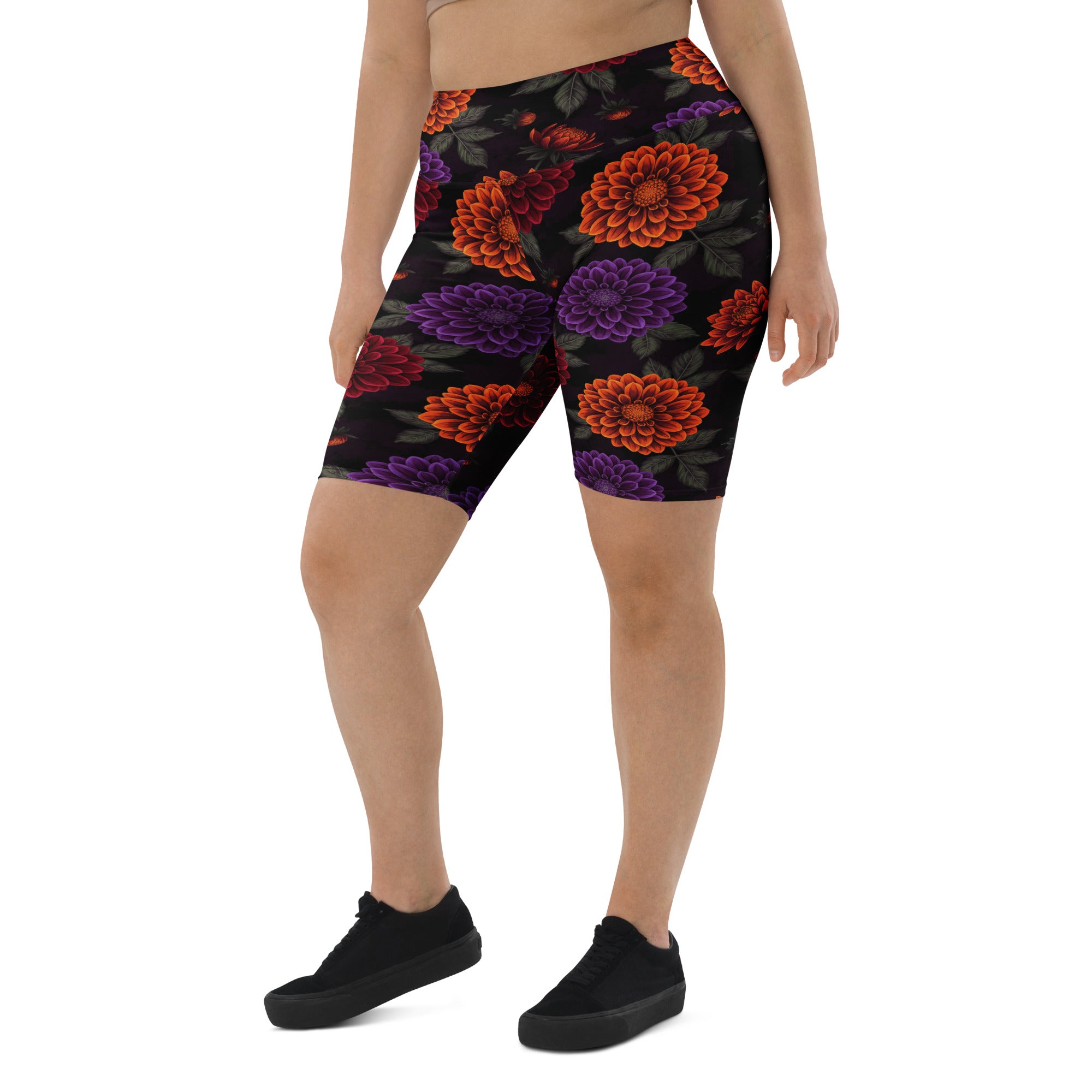 Opulent Dahlia Garden Bike Shorts | GearBunch
