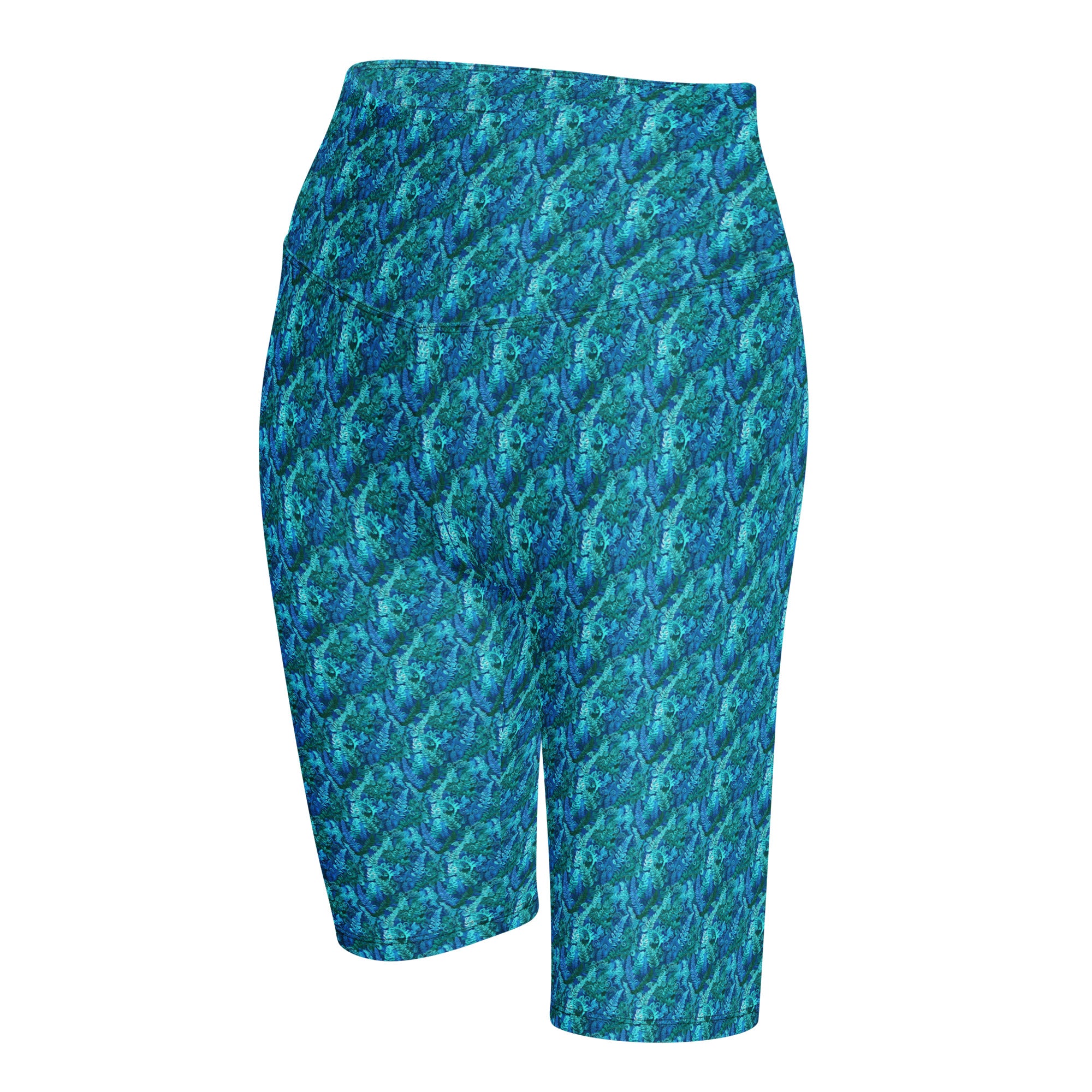 Electrik Blue Ferns Bike Shorts | GearBunch
