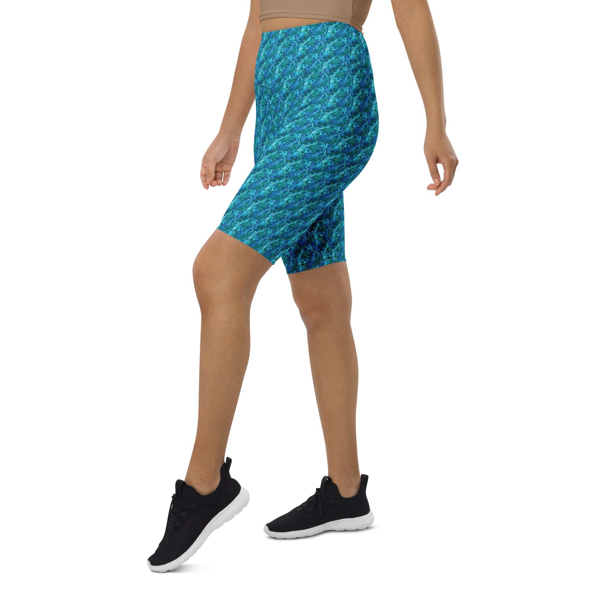 Electrik Blue Ferns Bike Shorts | GearBunch