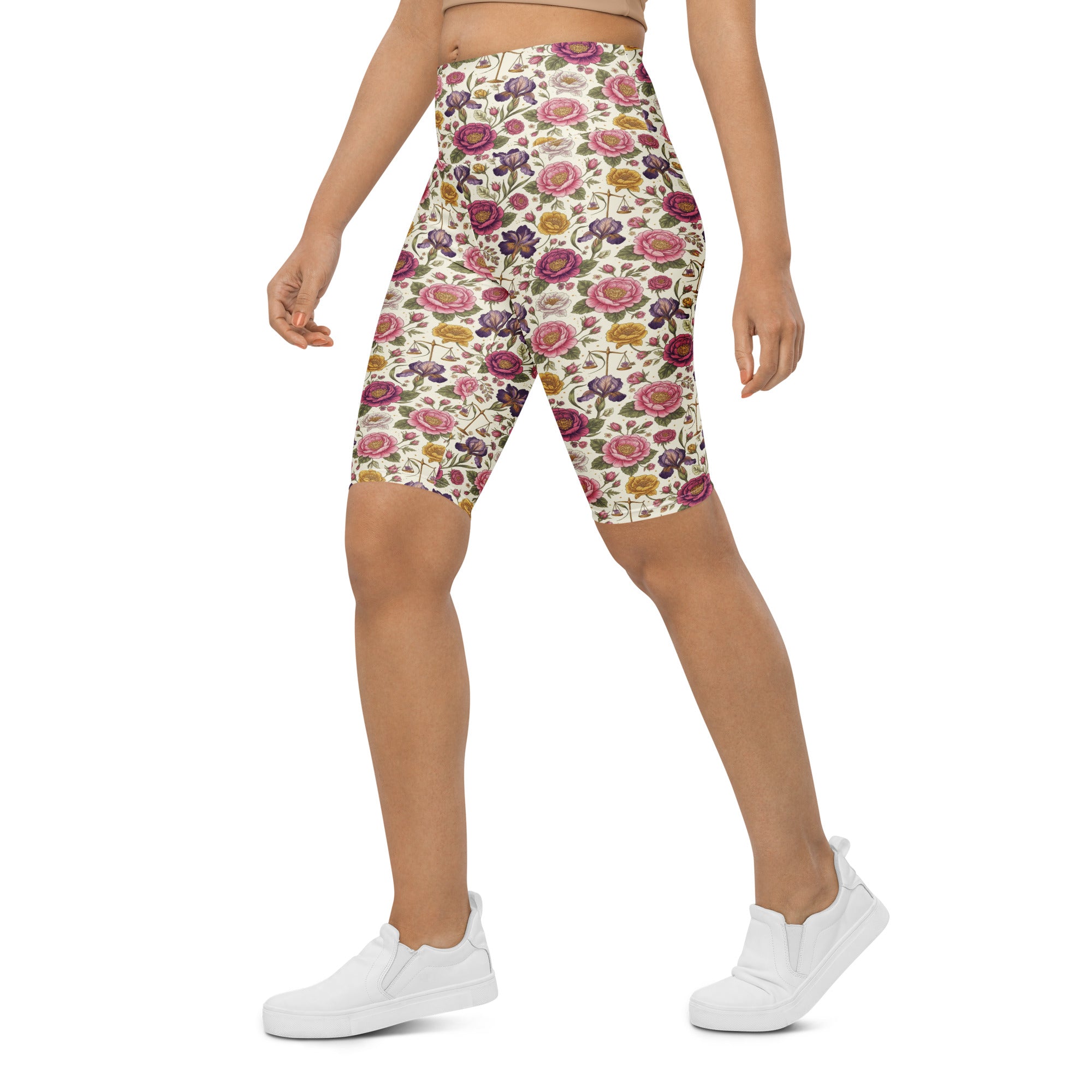 Libra Balance Floral Bike Shorts | GearBunch