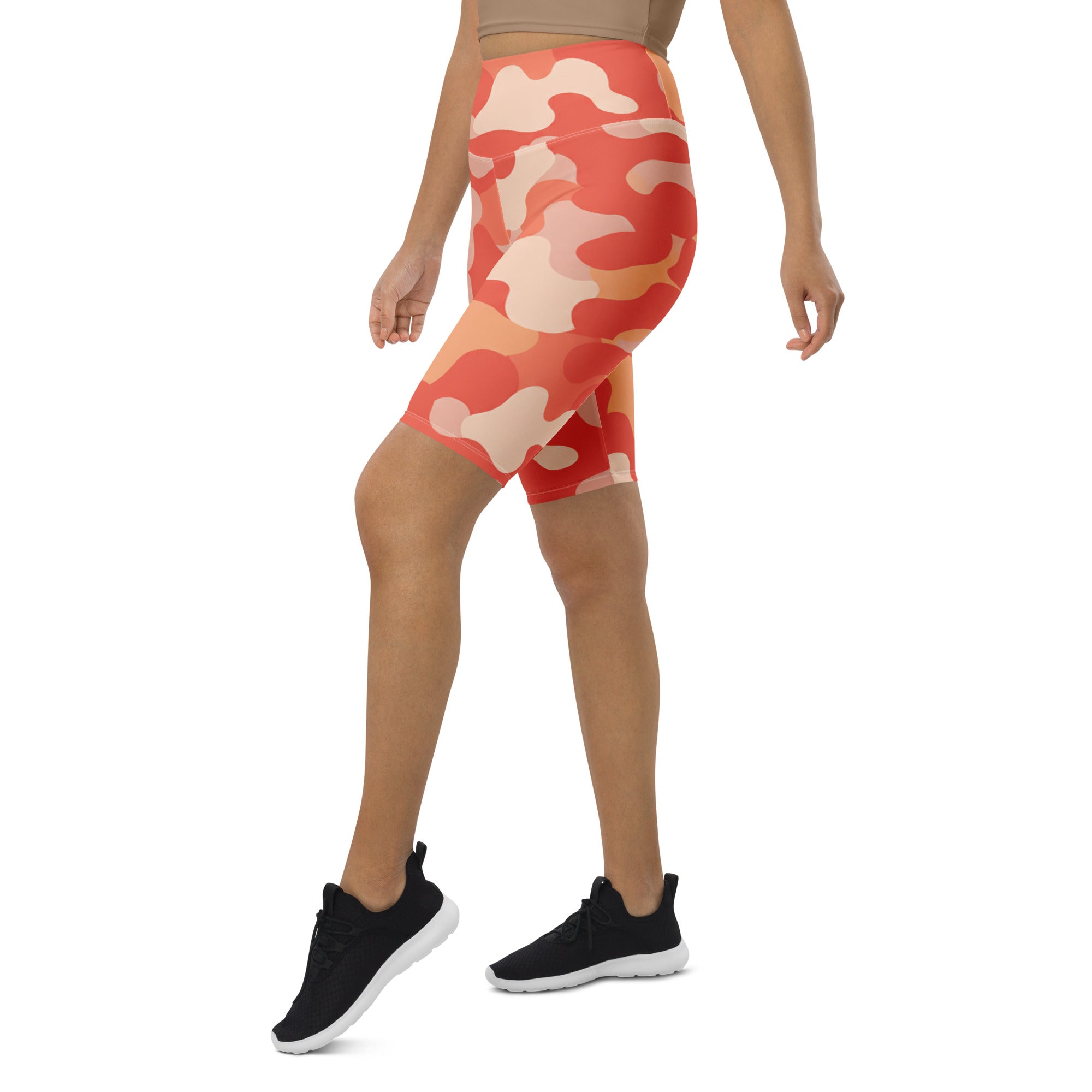 Coral Sunset Camo Bike Shorts | GearBunch
