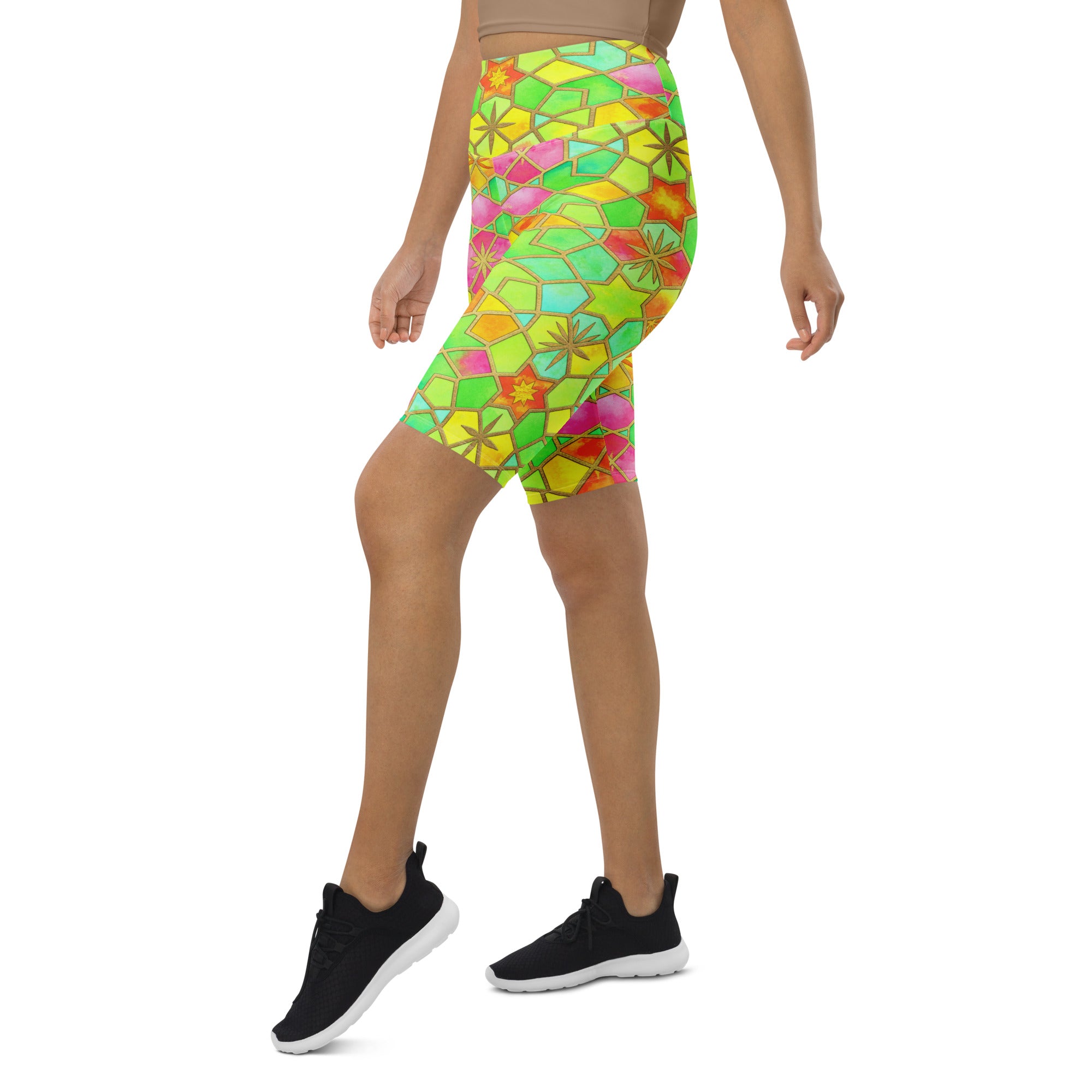 Arabic Watercolour Tropical Punch Bike Shorts | GearBunch