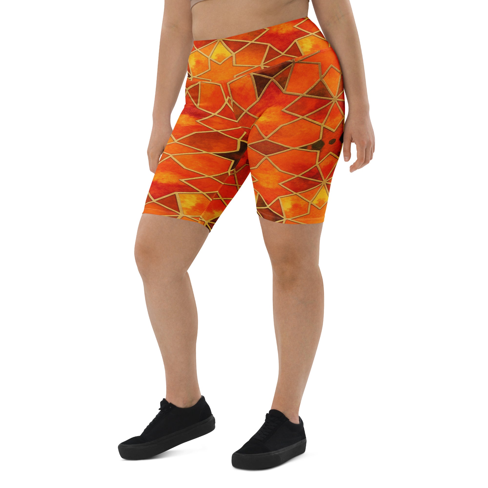 Arabic Watercolour Autumn Spice Bike Shorts | GearBunch