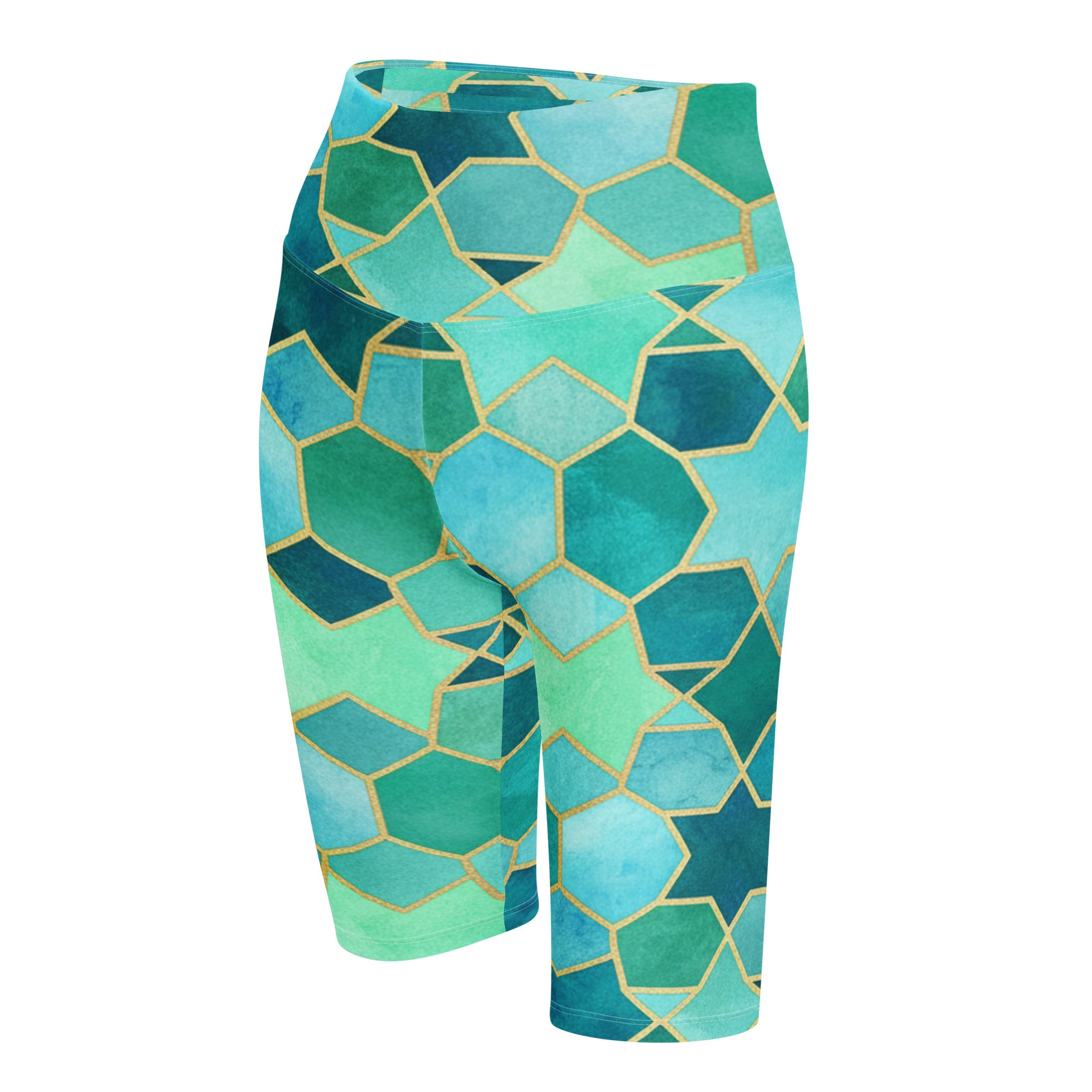 Arabic Watercolour Lagoon Bike Shorts | GearBunch