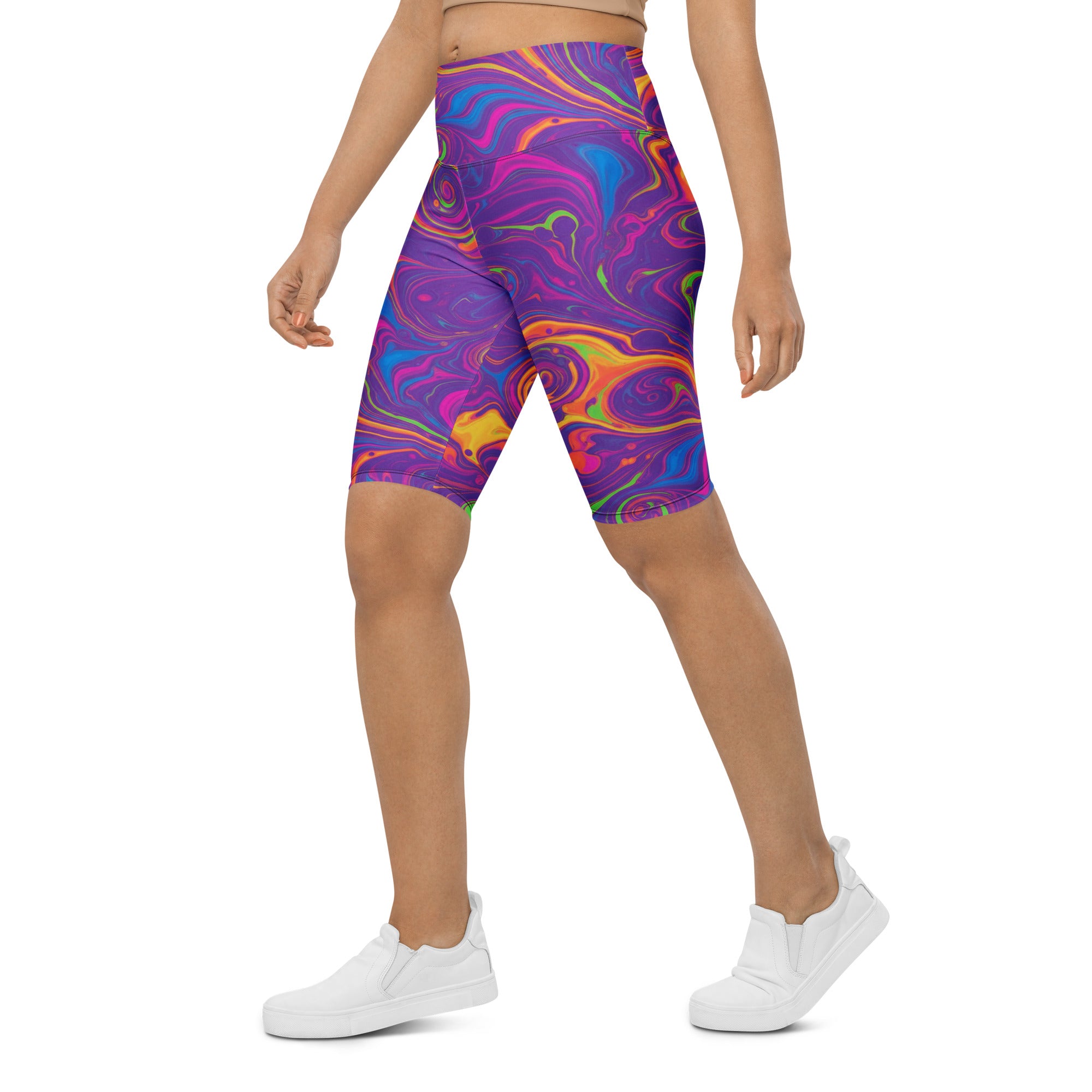 Liquid Marble Neon Bike Shorts | GearBunch