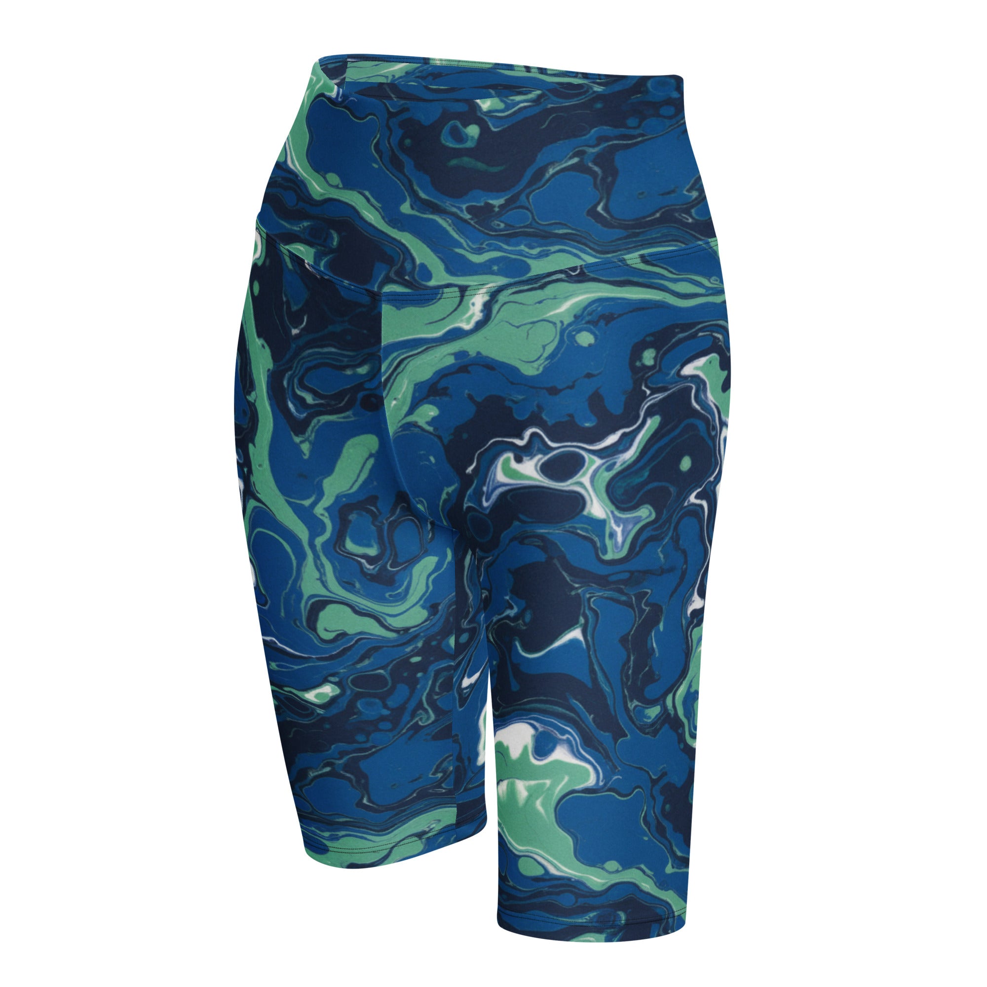 Liquid Marble Ocean Current Bike Shorts | GearBunch