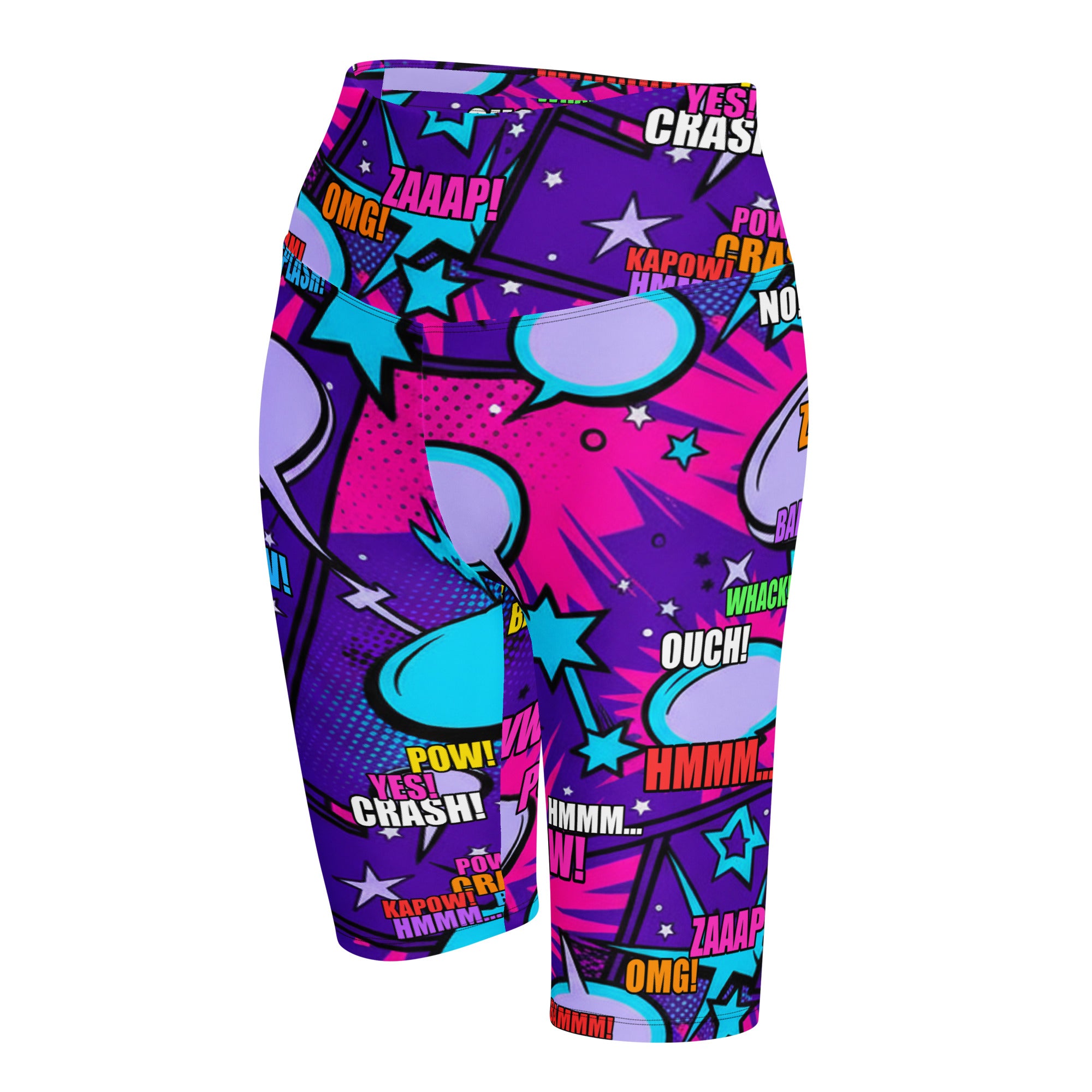 Comic Pop Galaxy Purple Bike Shorts | GearBunch