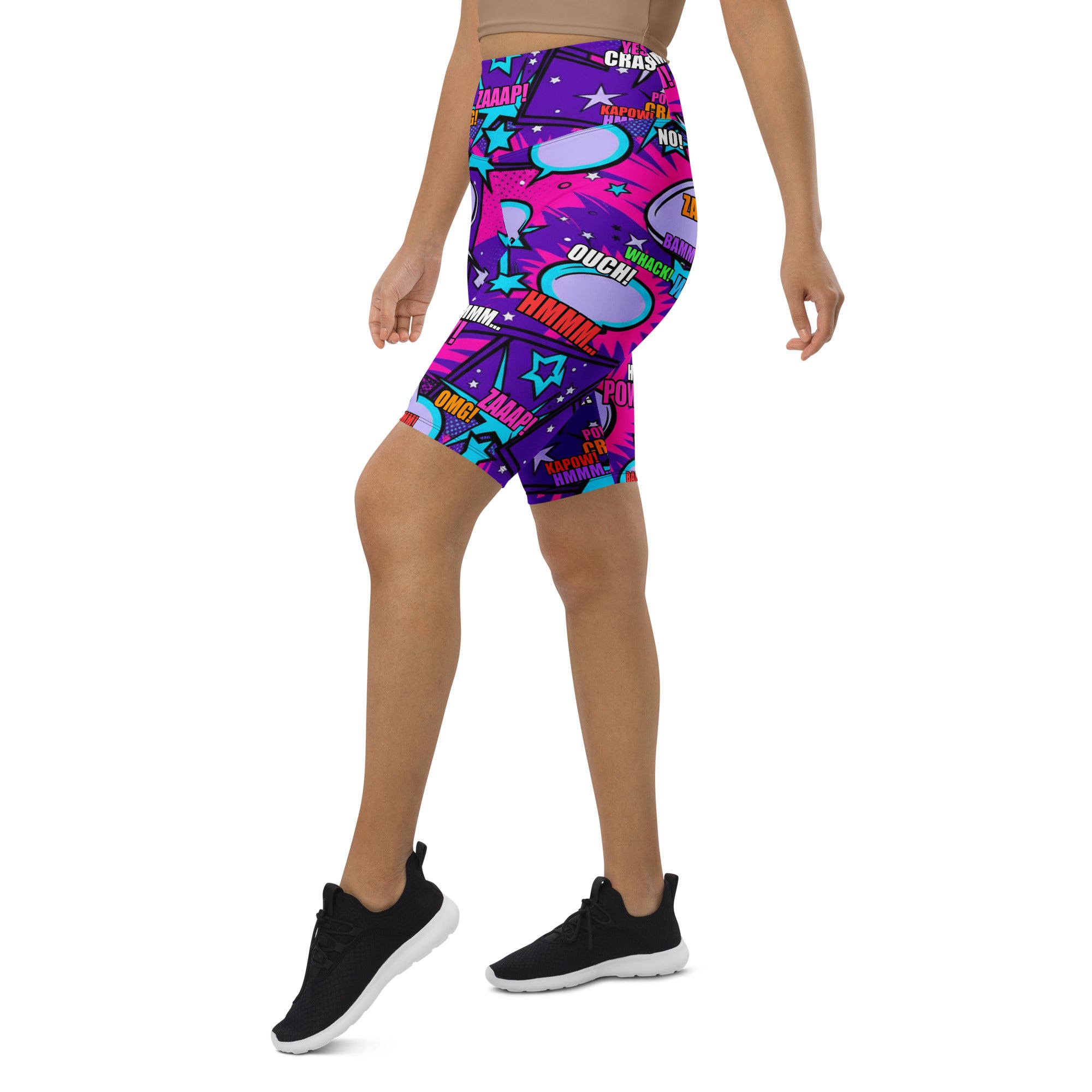 Comic Pop Galaxy Purple Bike Shorts | GearBunch