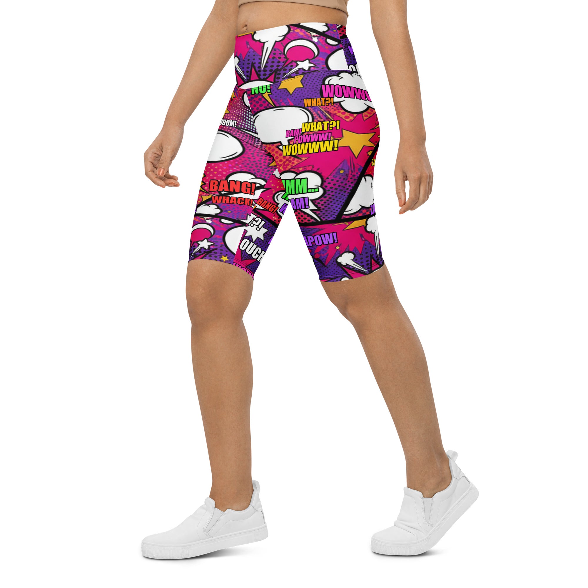 Comic Strip Girl Power Bike Shorts | GearBunch