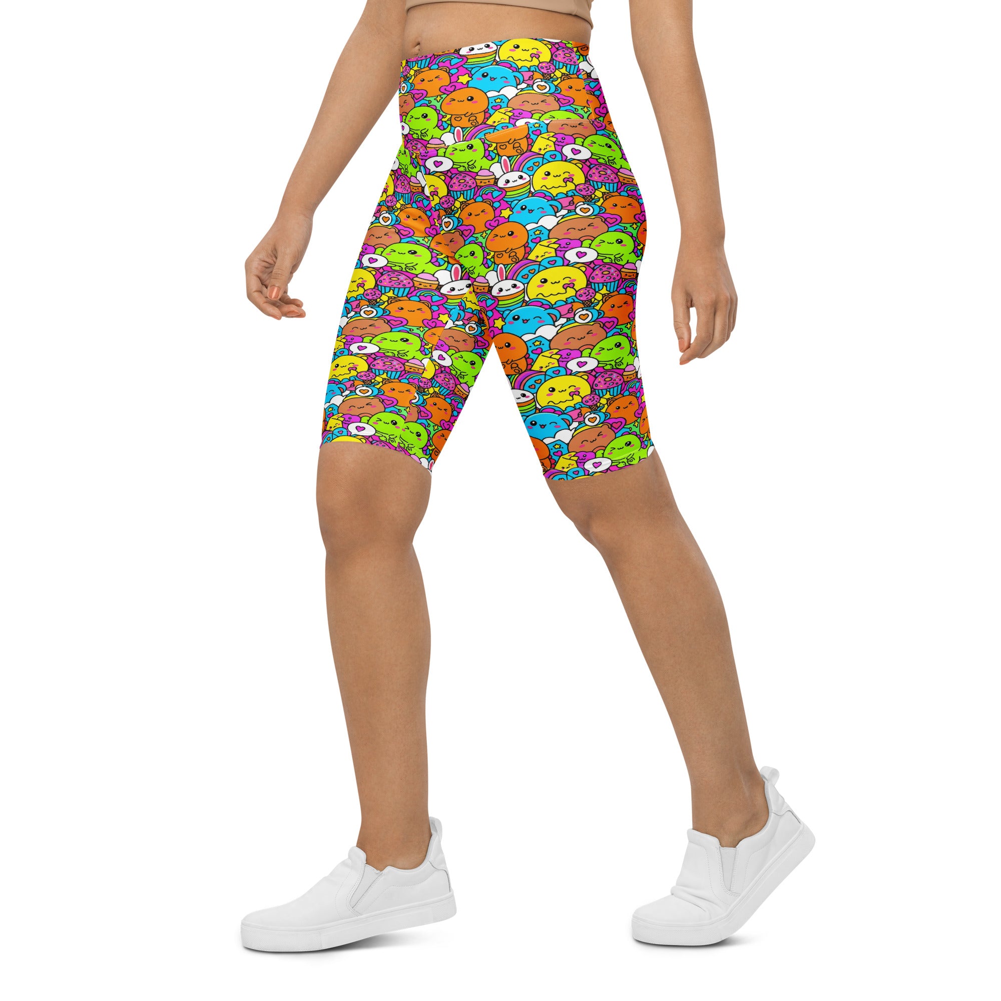 Kawaii Dinosaur Stomp Bike Shorts | GearBunch