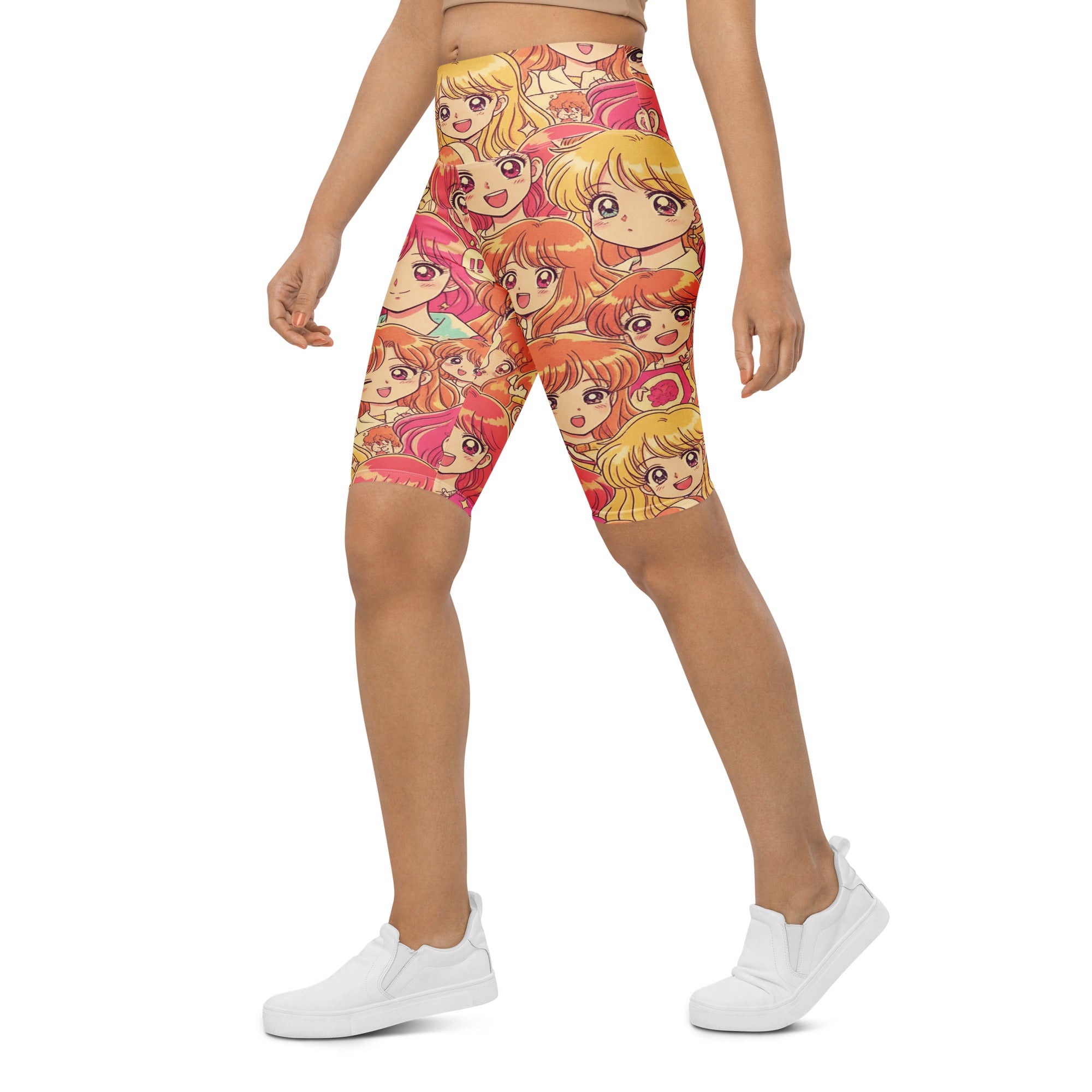 Anime Collage Retro Shojo Bike Shorts | GearBunch