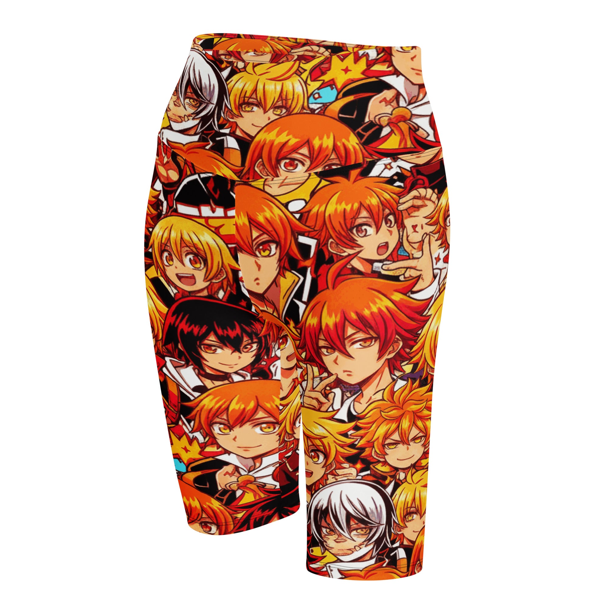 Anime Collage Fire Spirit Bike Shorts | GearBunch