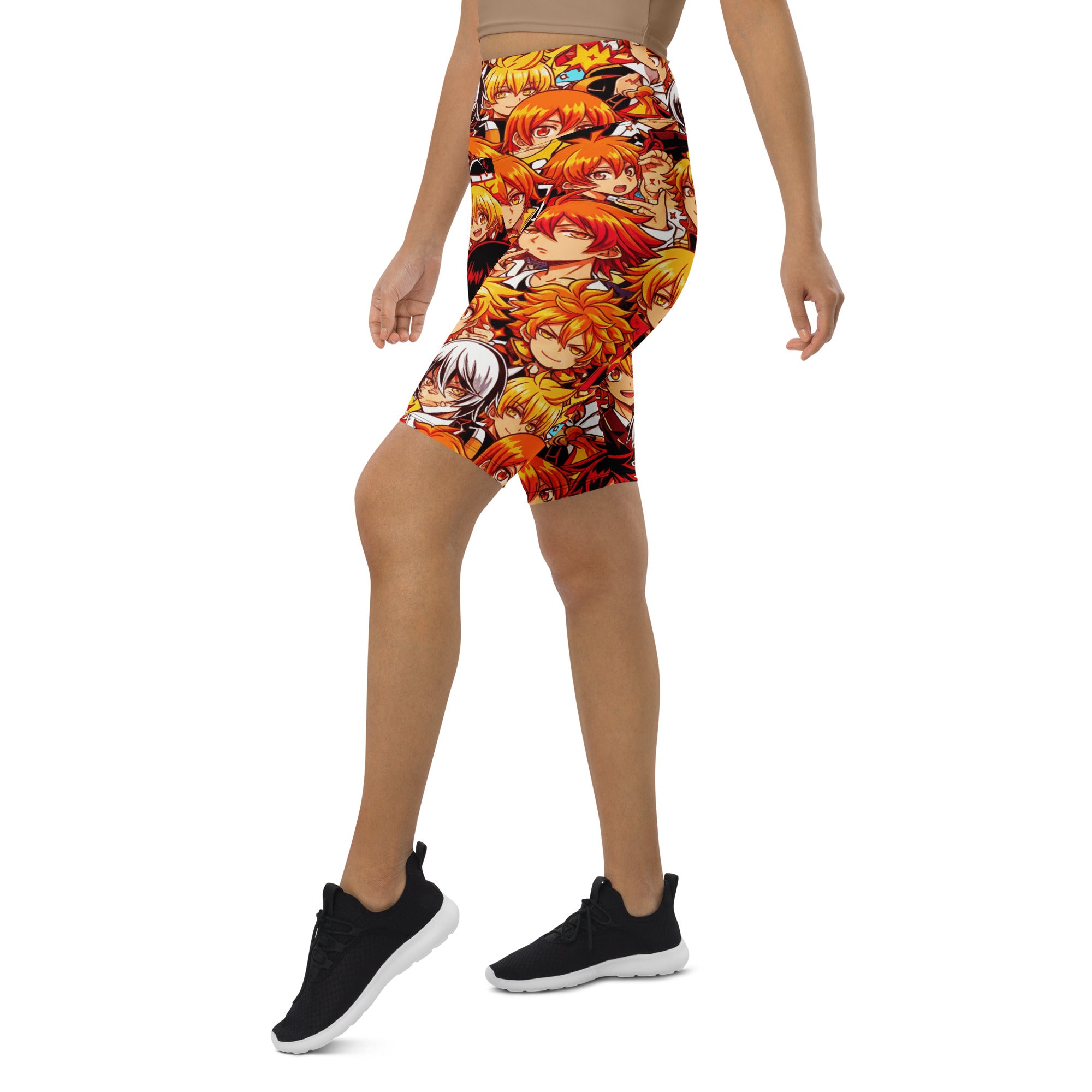 Anime Collage Fire Spirit Bike Shorts | GearBunch