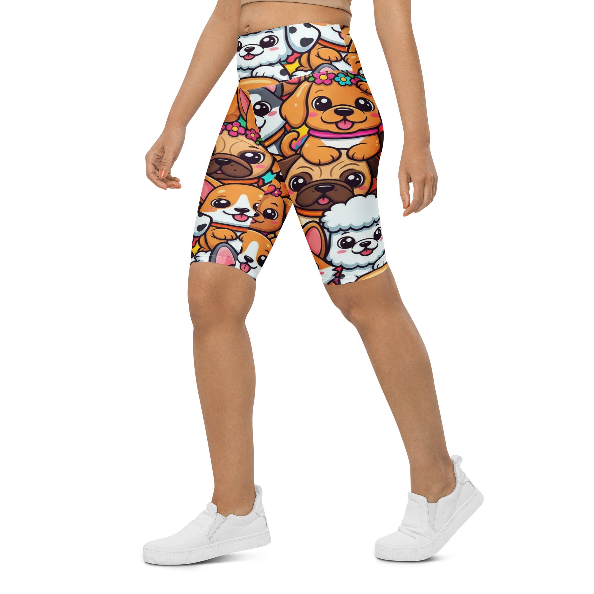 Vibrant Puppy Pile Bike Shorts | GearBunch