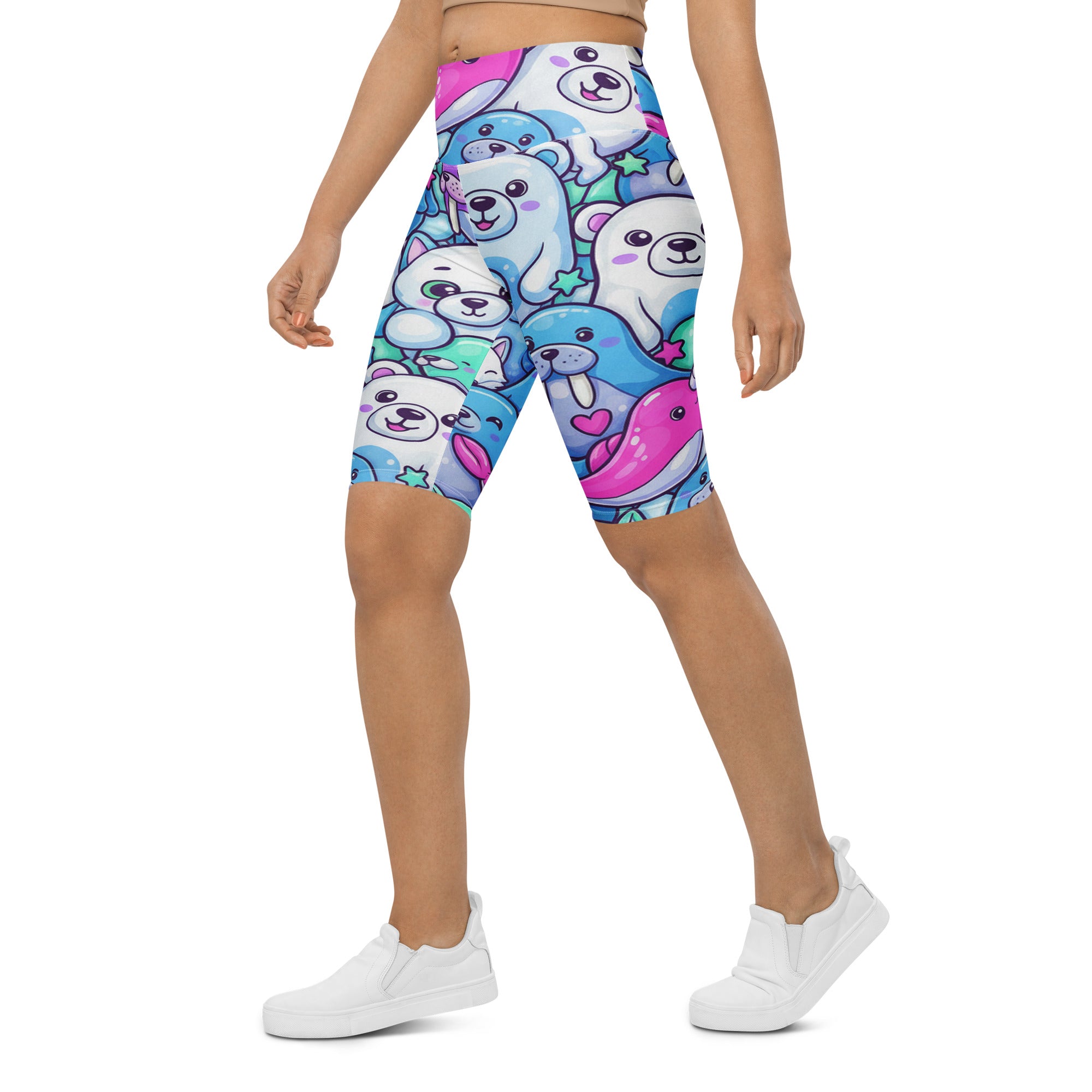 Vibrant Arctic Friends Bike Shorts | GearBunch