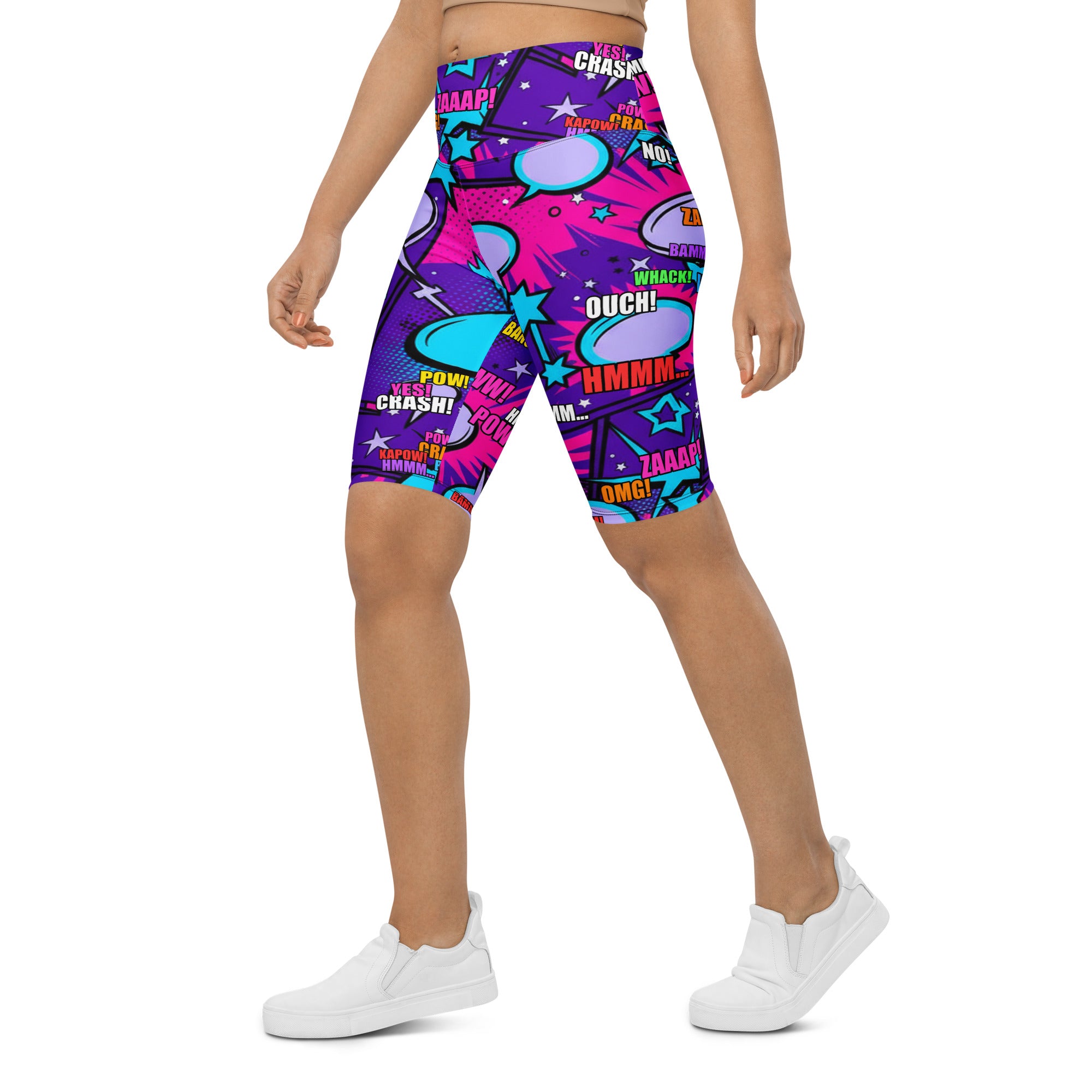 Comic Pop Galaxy Purple Bike Shorts | GearBunch