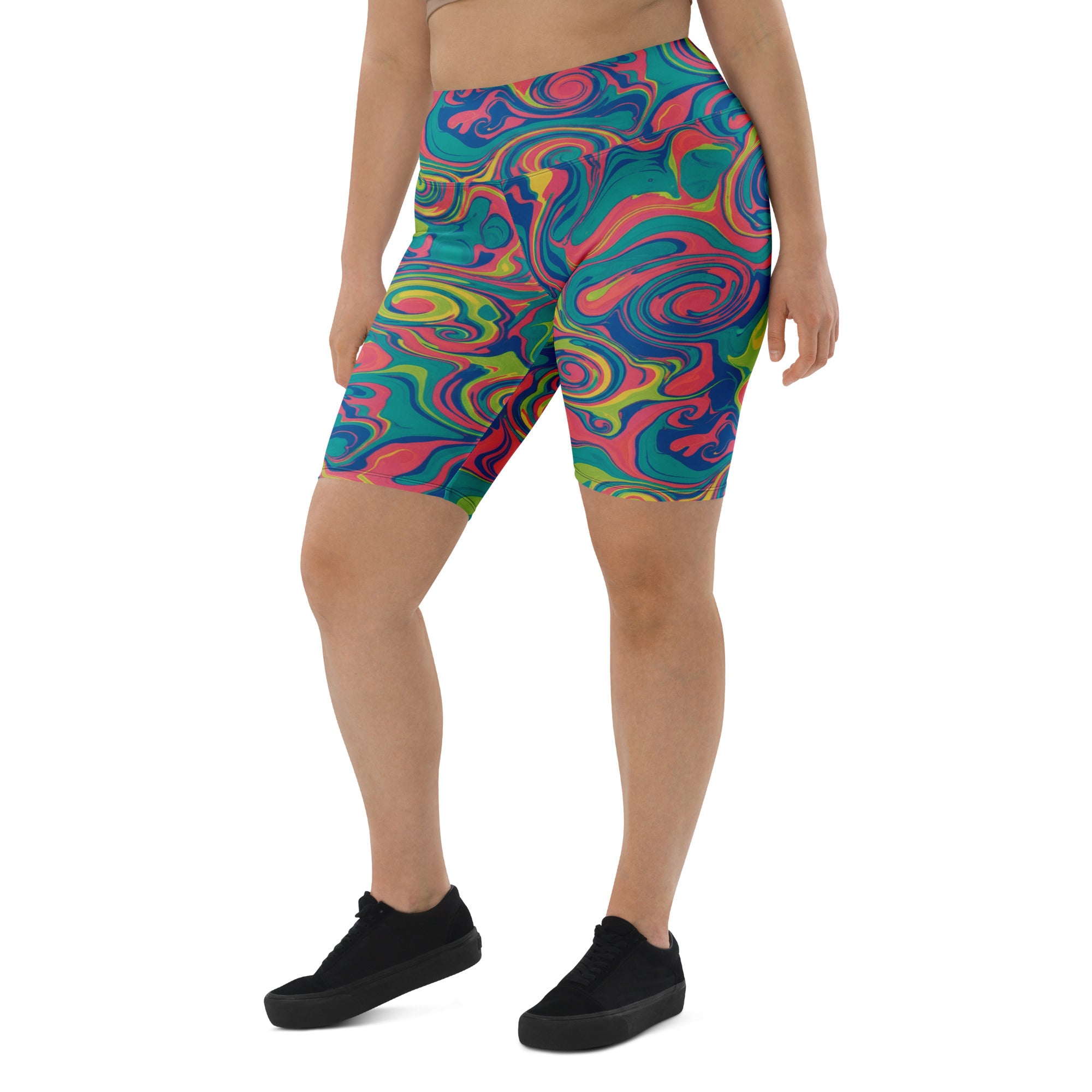 Liquid Marble Tropical Paradise Bike Shorts | GearBunch