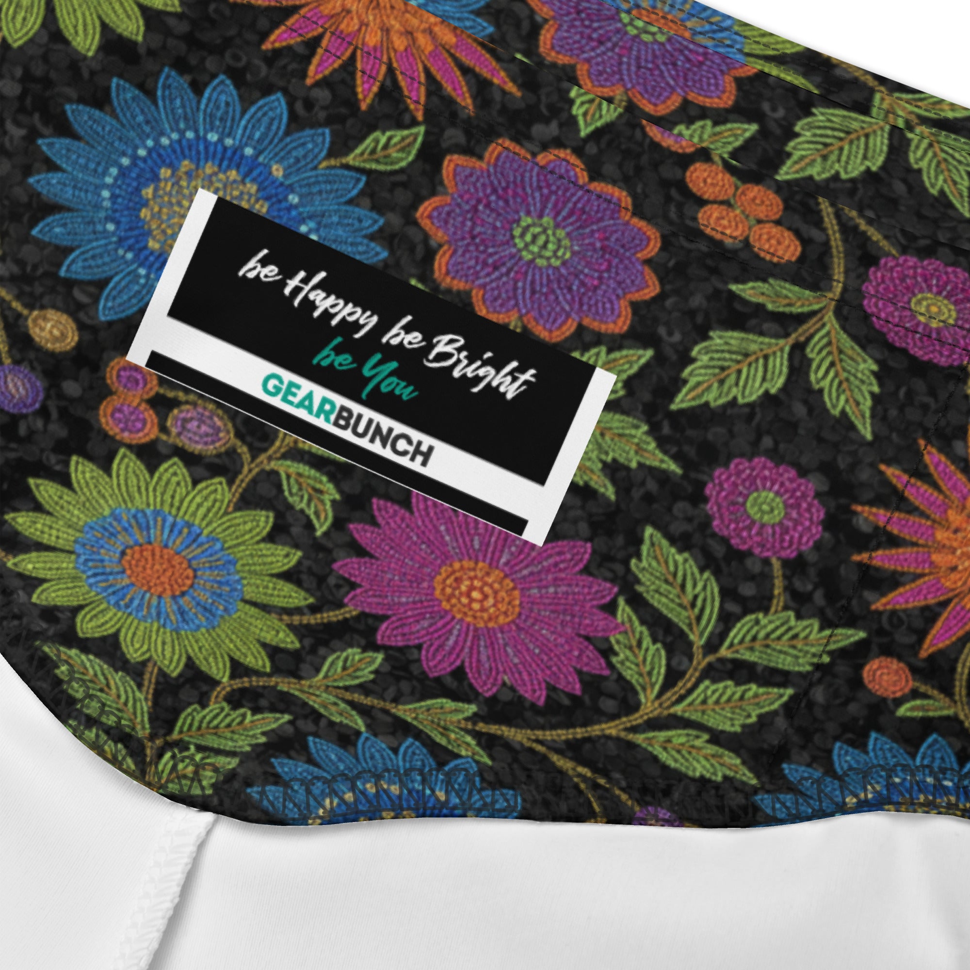 Rainbow Paillette Botanical Bike Shorts | GearBunch