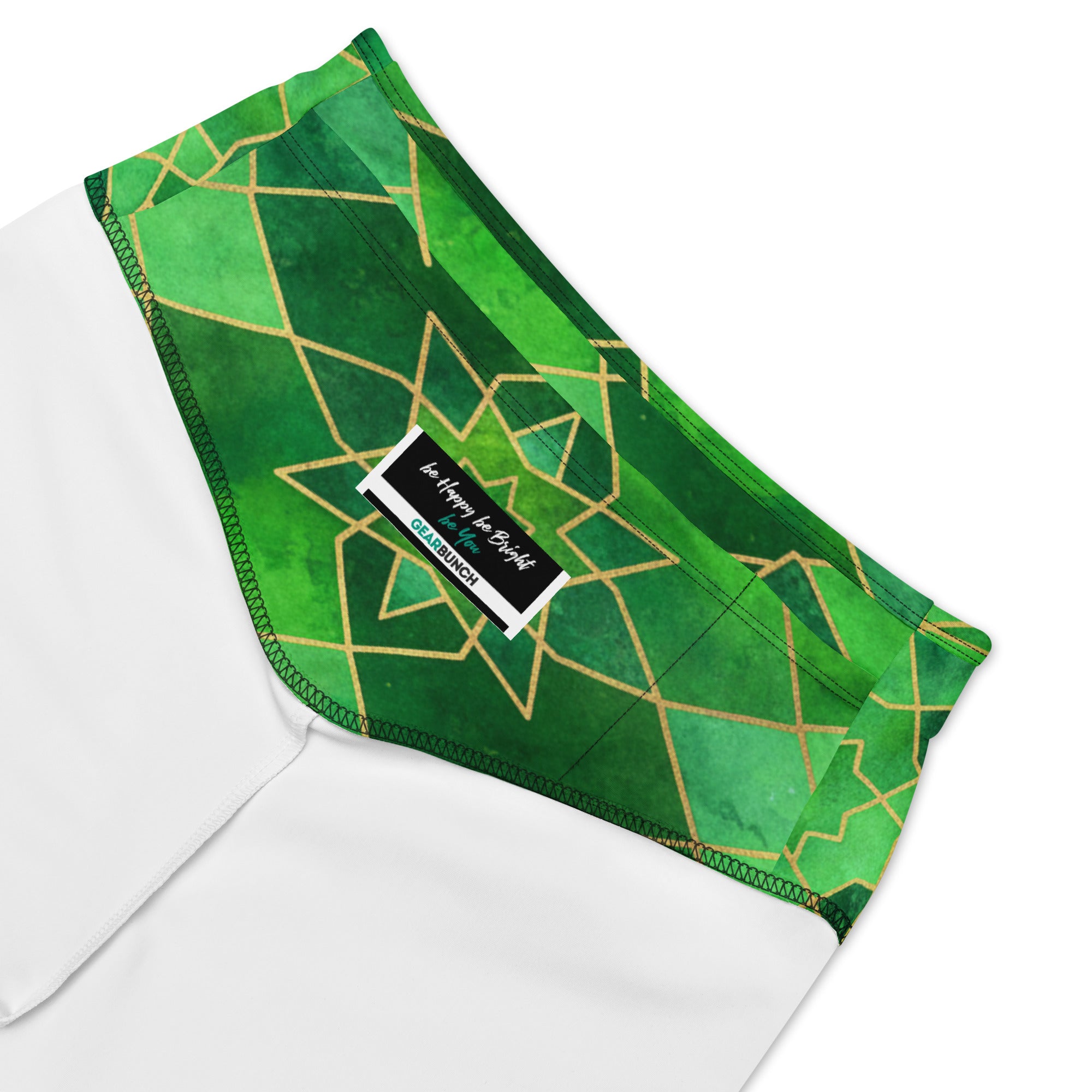 Arabic Watercolour Emerald Jewel Bike Shorts | GearBunch