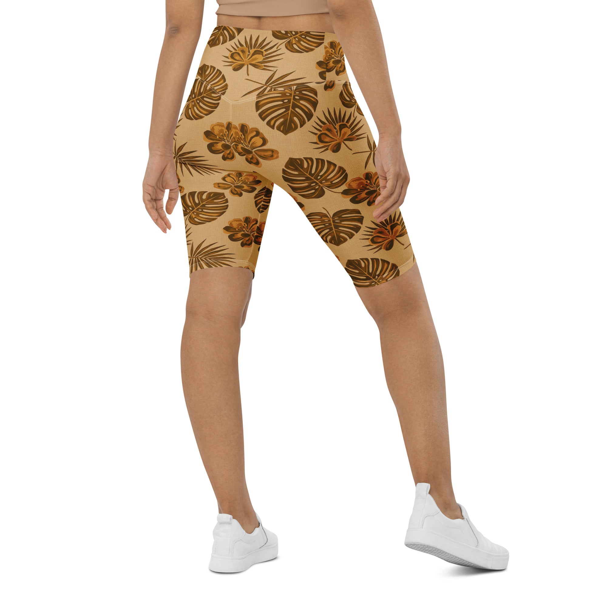 Mid-Century Leaves Bike Shorts | GearBunch
