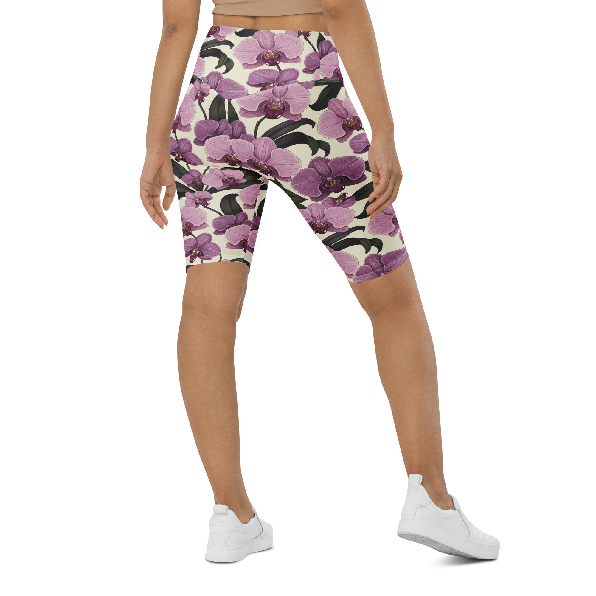 Pink Orchid Botanical Bike Shorts | GearBunch