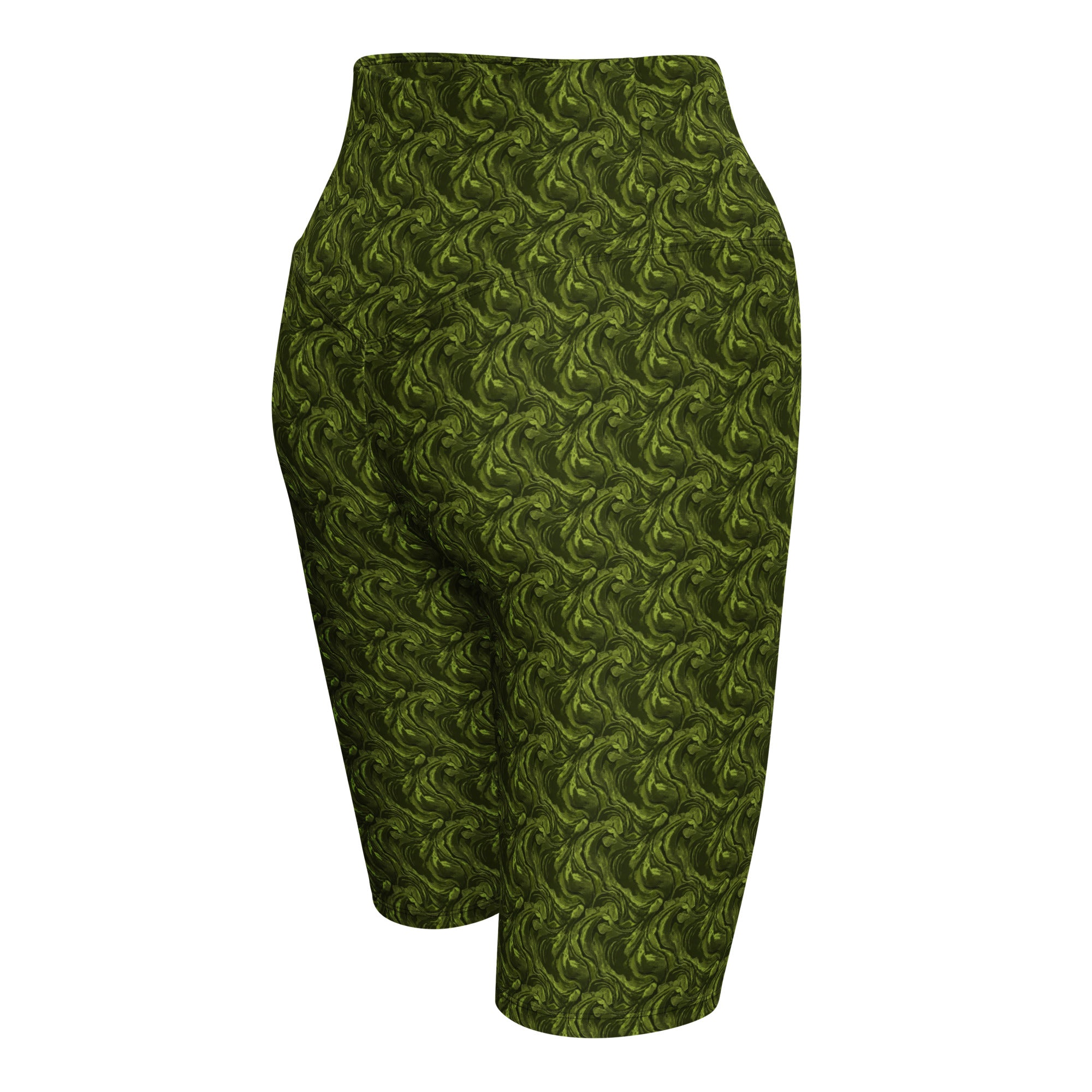 Olive Green Velvet Bike Shorts | GearBunch