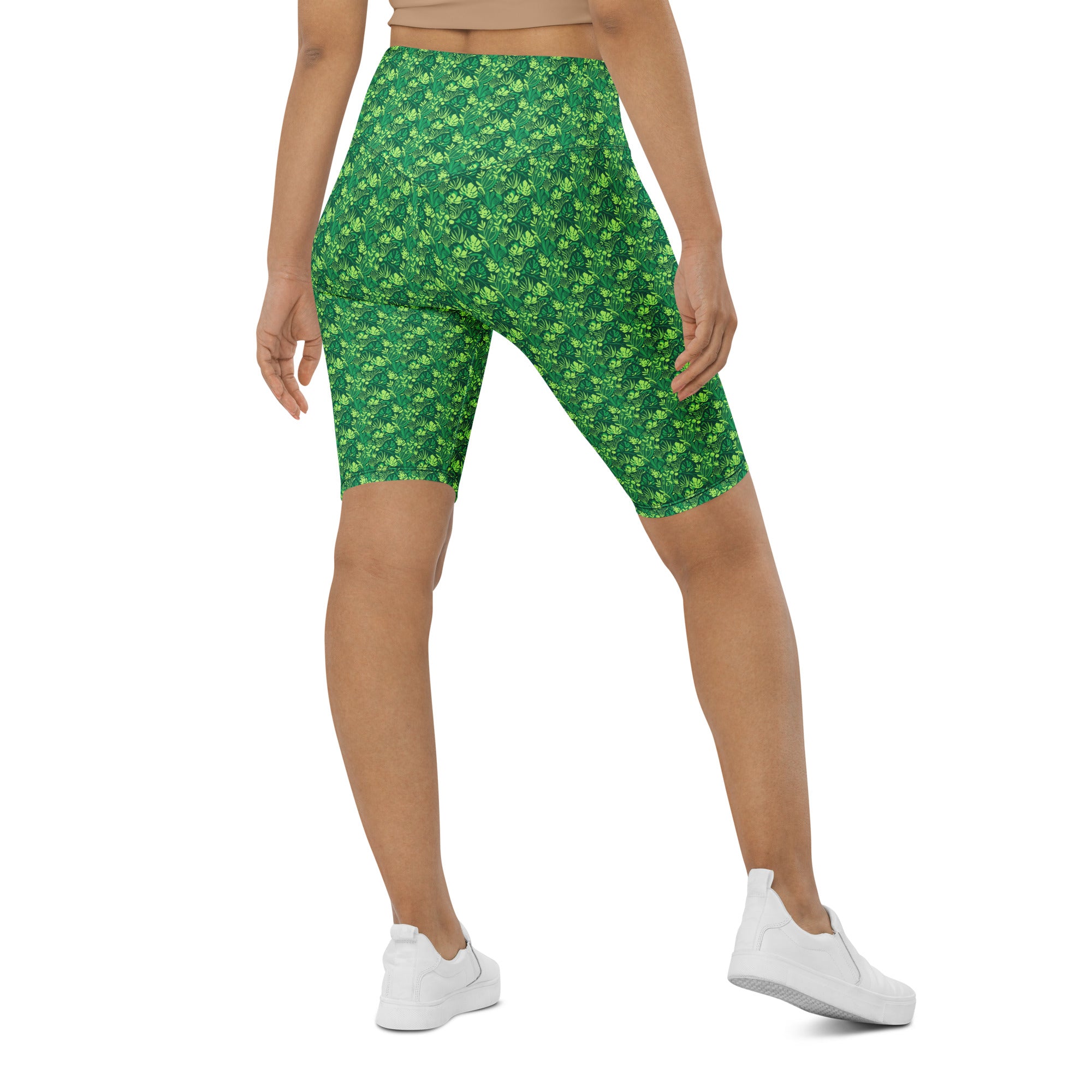 Minimalist Plant Illustration Bike Shorts | GearBunch