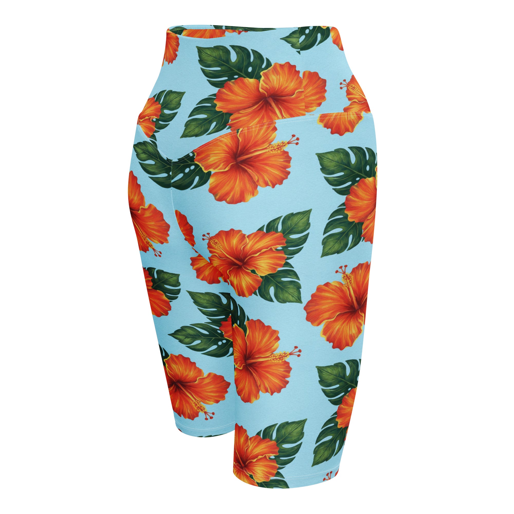Tropical Hibiscus Bloom Bike Shorts | GearBunch