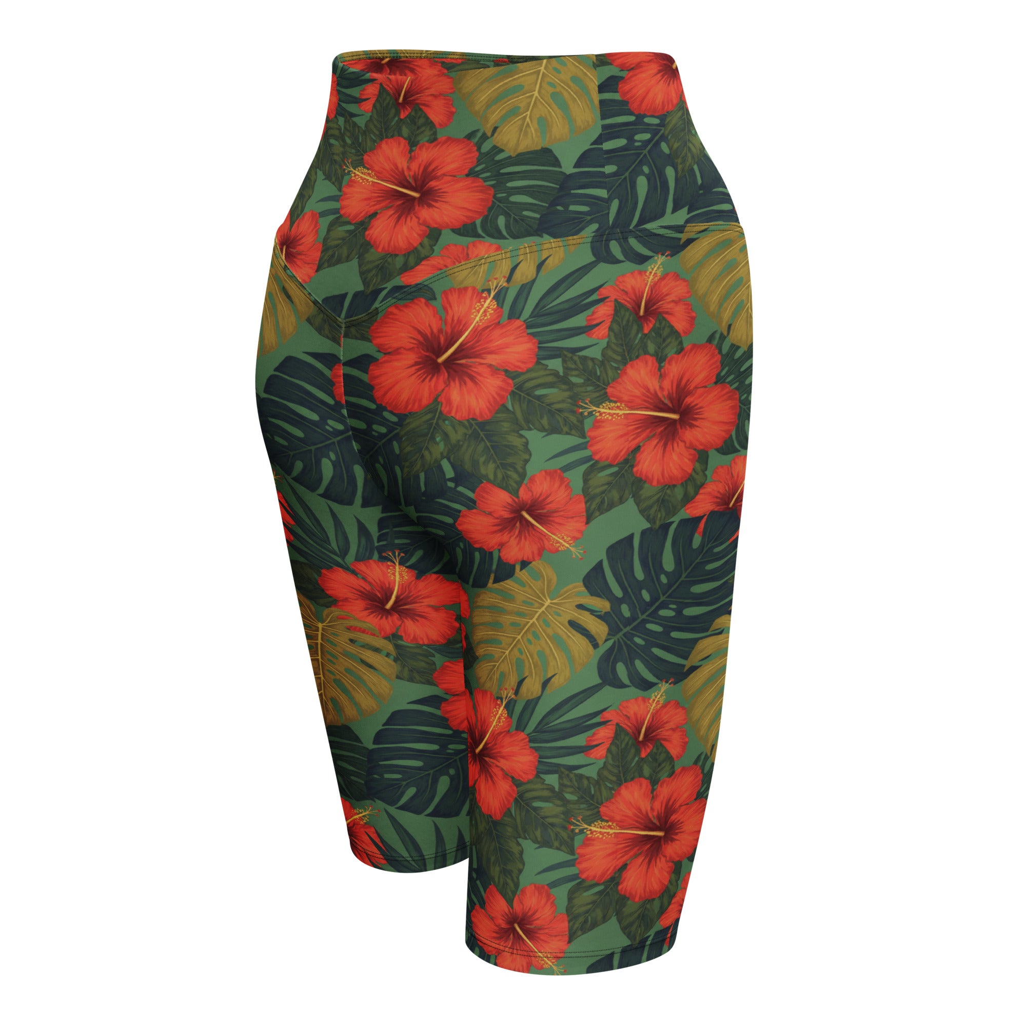 Bold Tropical Leaves Bike Shorts | GearBunch