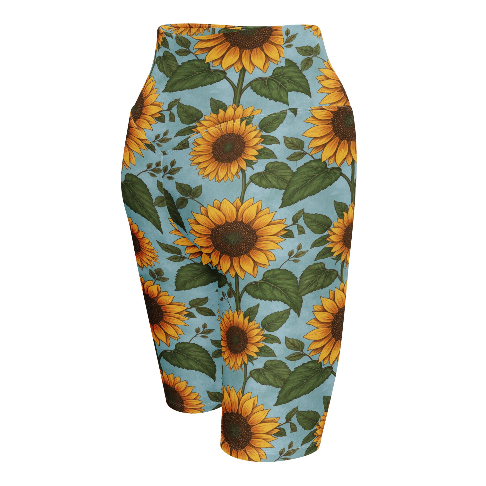 Sunflower Fields Bike Shorts | GearBunch