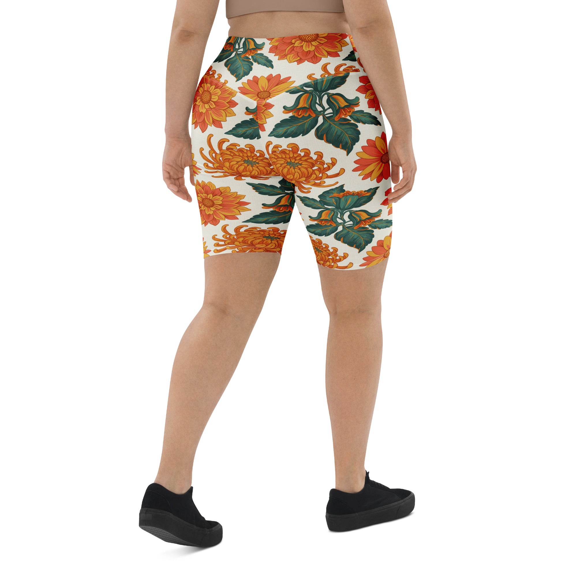 Retro Floral Seventies Bike Shorts | GearBunch