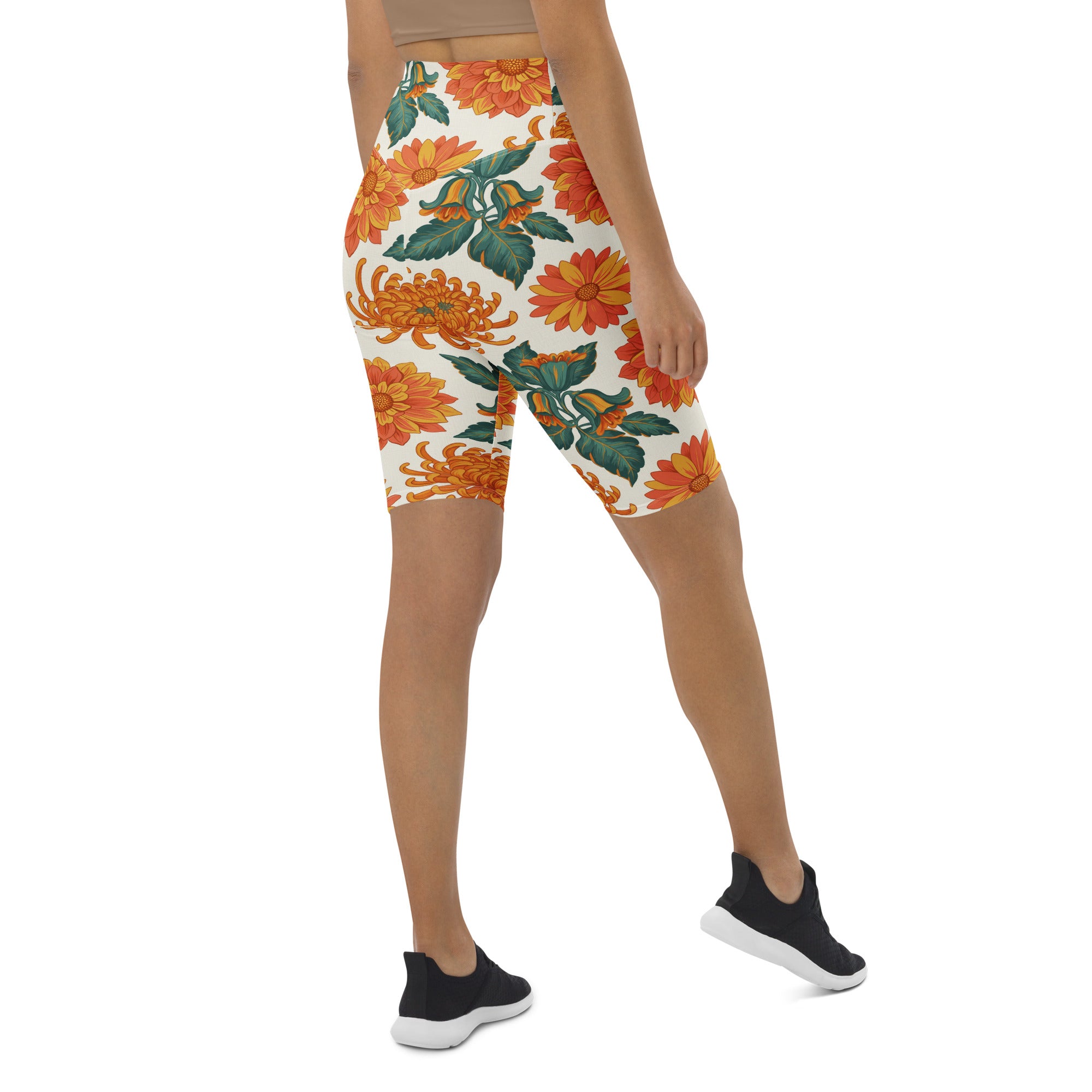 Retro Floral Seventies Bike Shorts | GearBunch