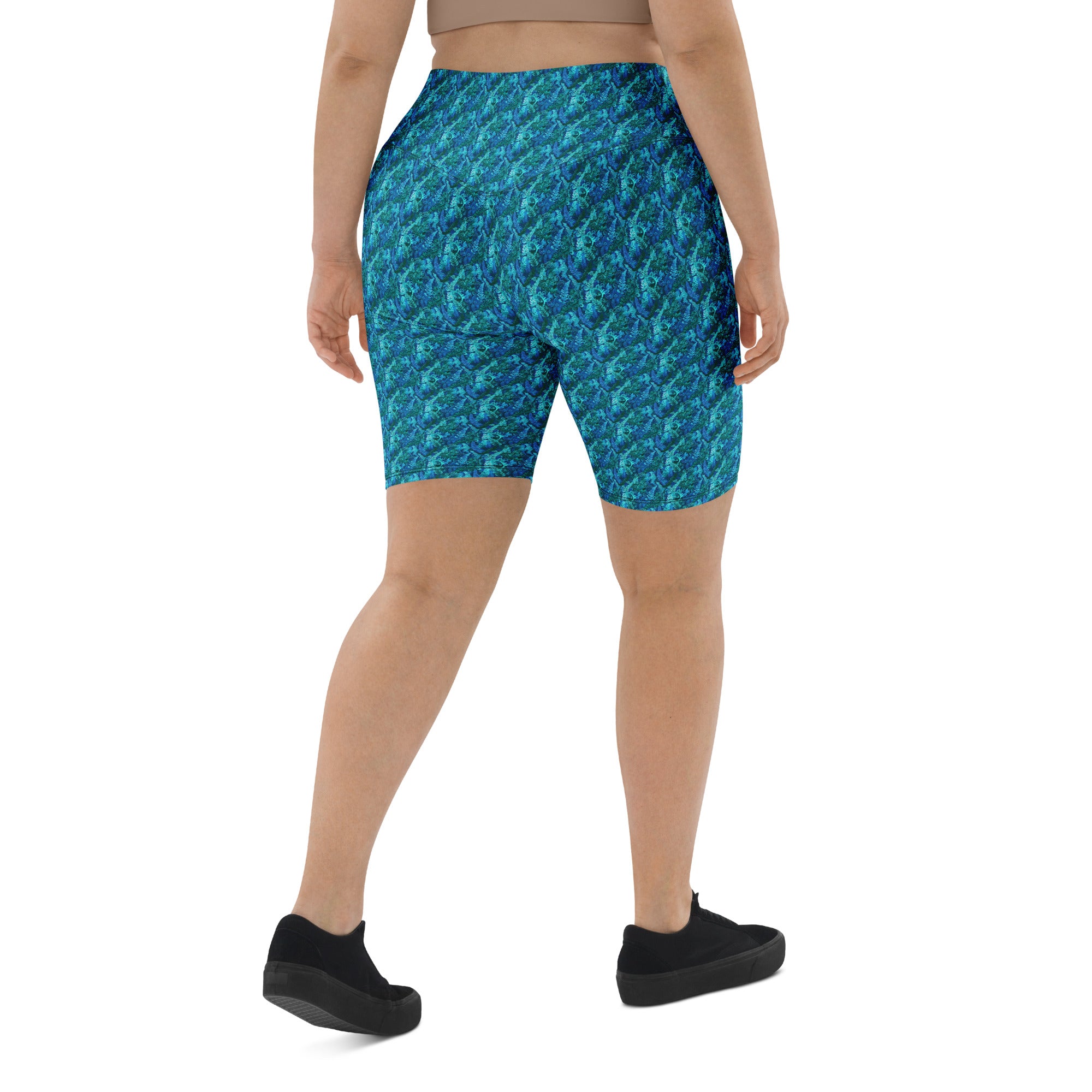 Electrik Blue Ferns Bike Shorts | GearBunch