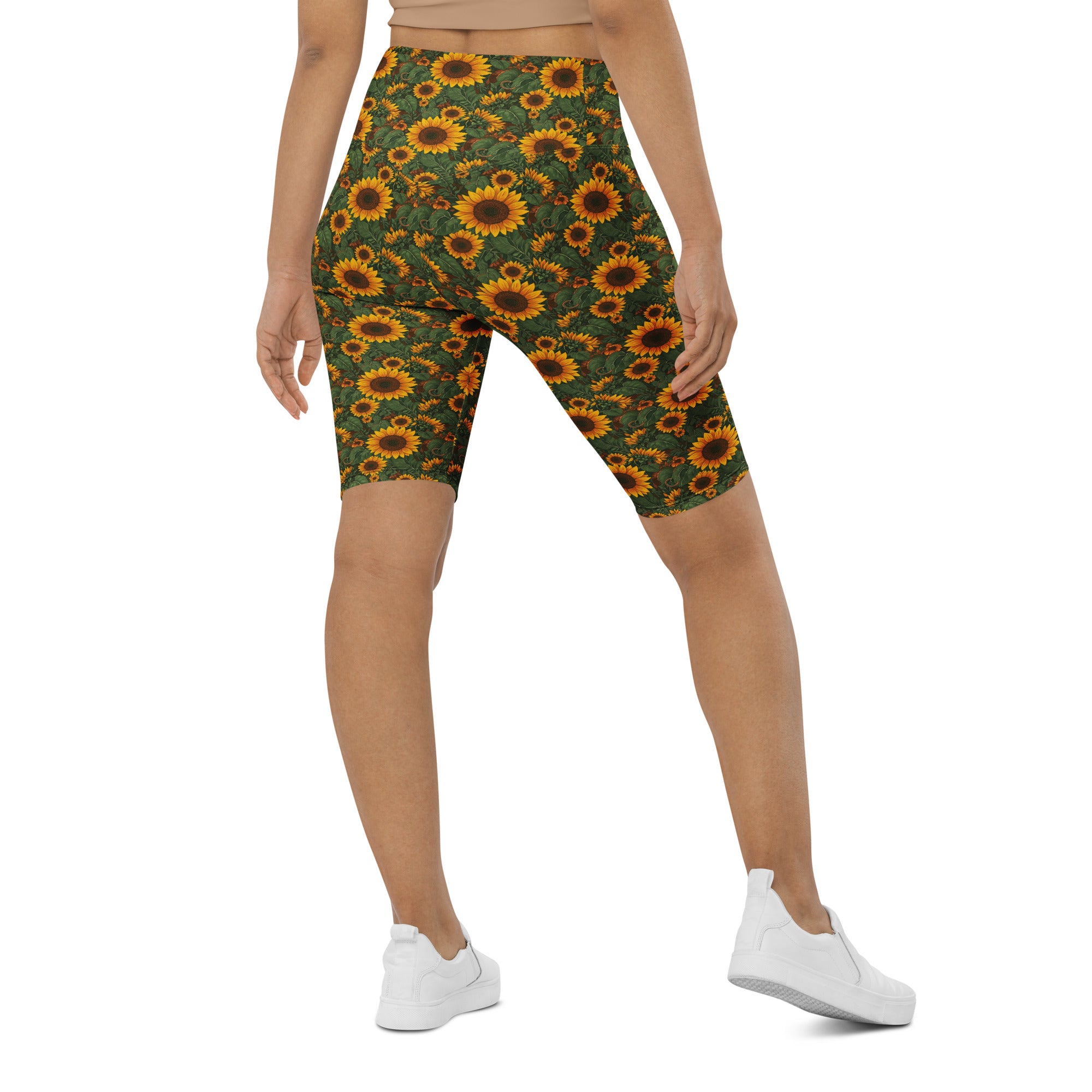 Sunflower Cross Bike Shorts | GearBunch