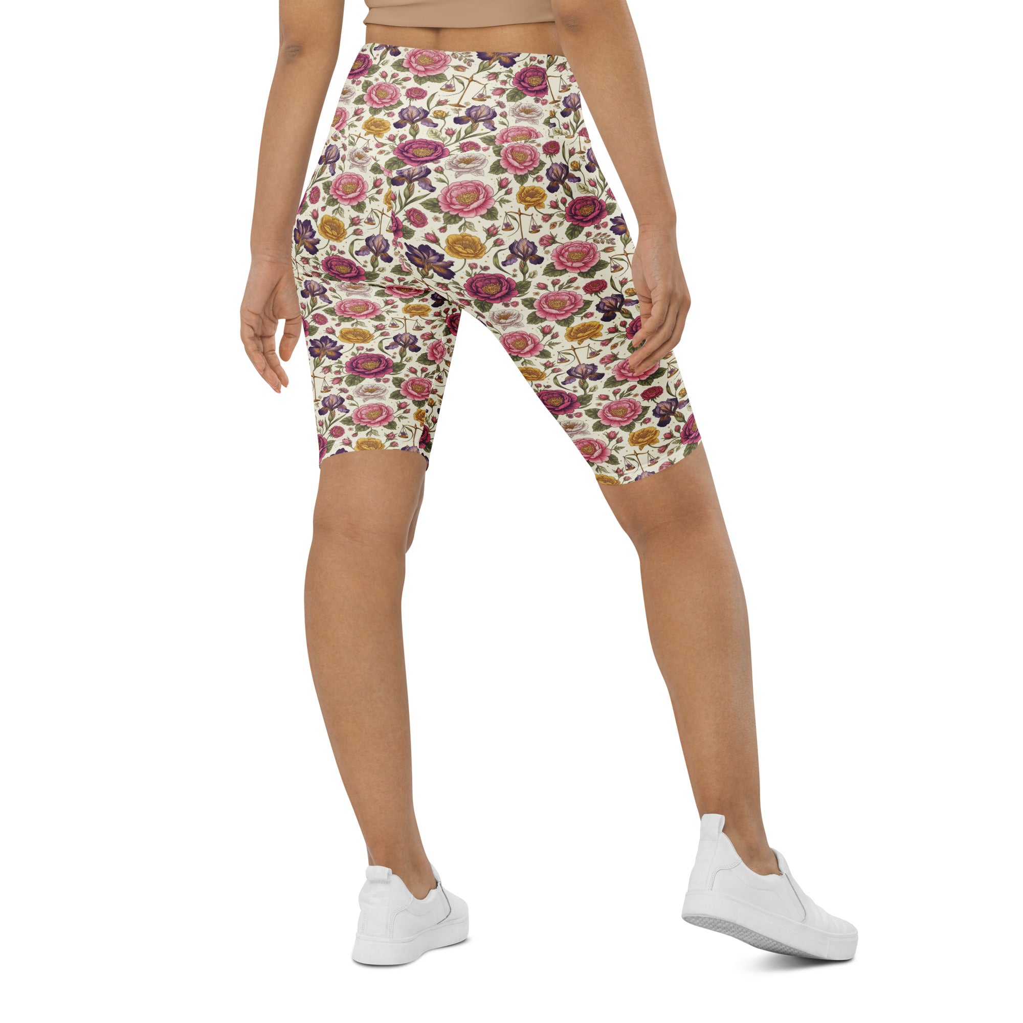 Libra Balance Floral Bike Shorts | GearBunch