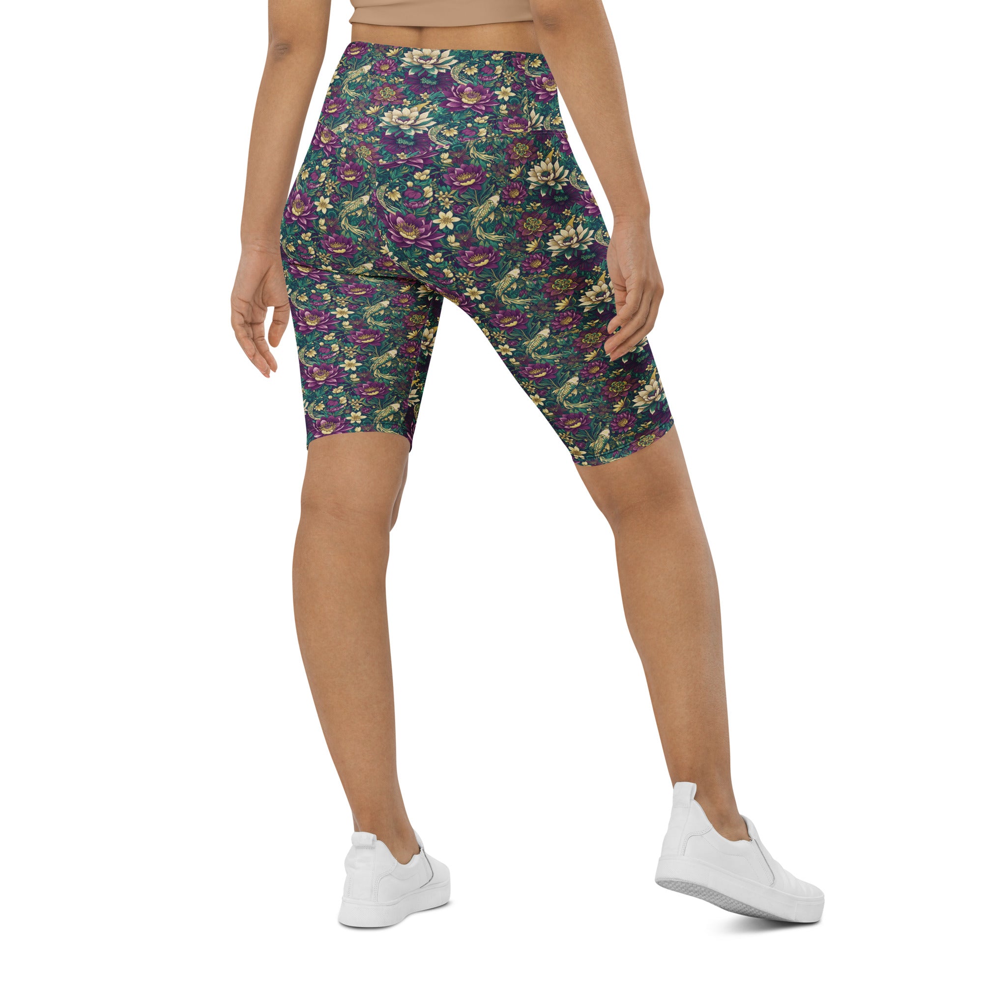 Pisces Koi Floral Bike Shorts | GearBunch