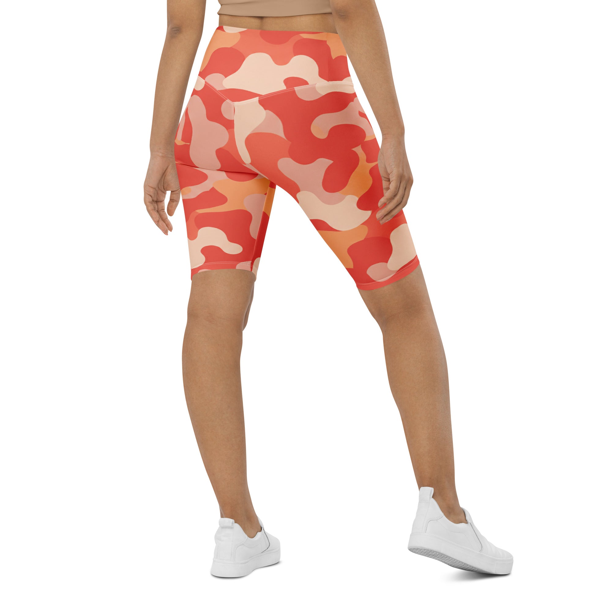 Coral Sunset Camo Bike Shorts | GearBunch