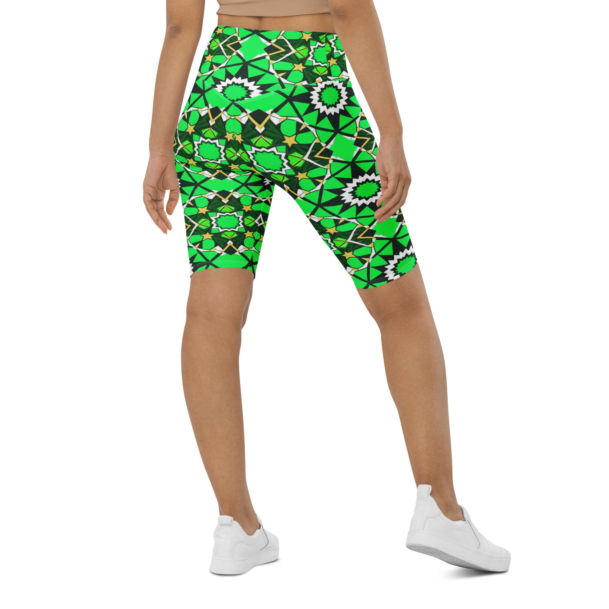 Zellige Emerald Gold Bike Shorts | GearBunch